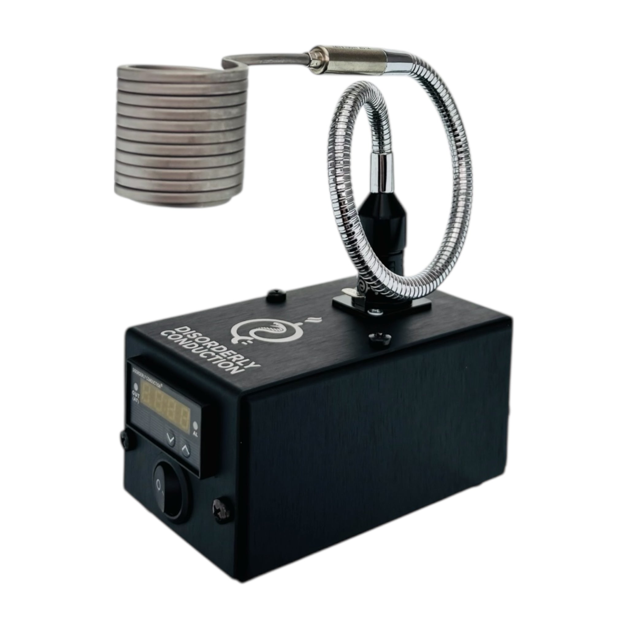 Disorderly Conduction Enail - DC Heat Station E-Nail Aluminum With V2 XXL Slurper Cobra Coil - Black