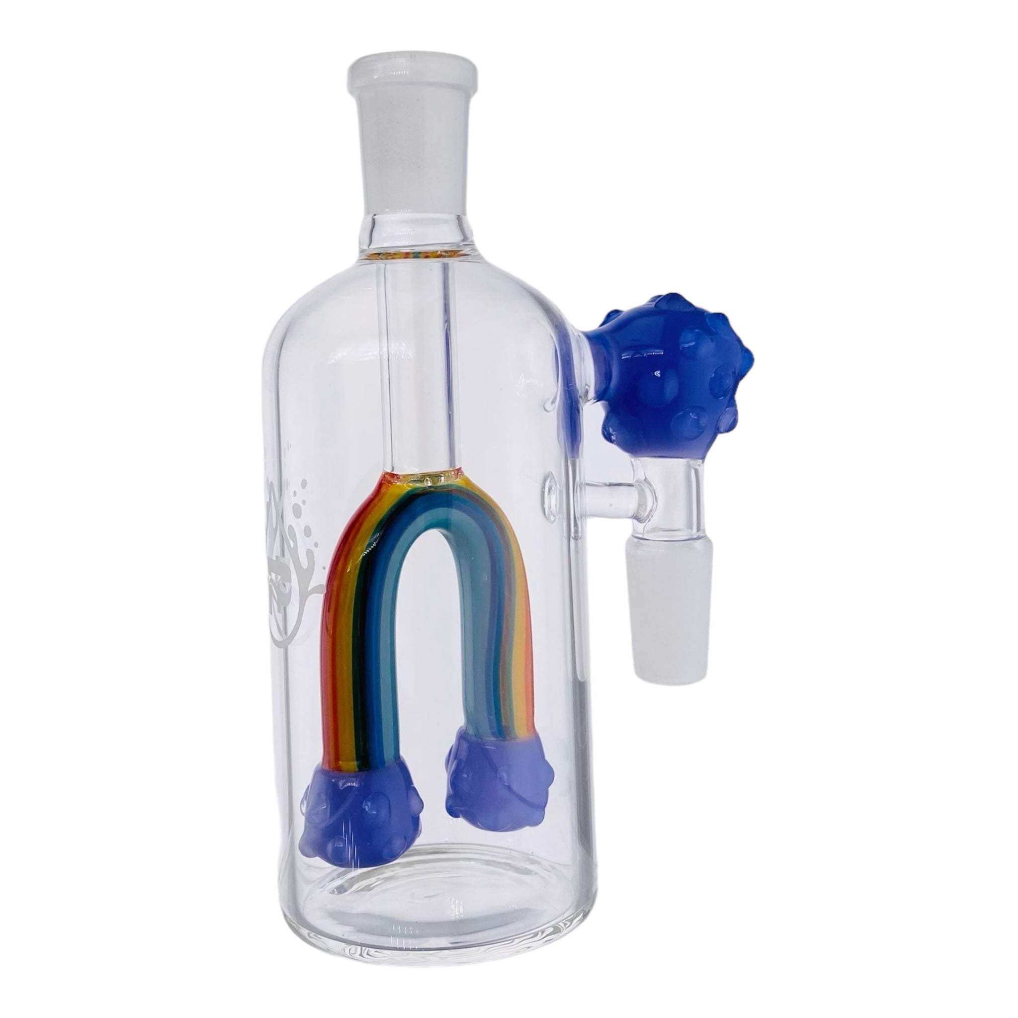 Pulsar Glass cute Purple Rainbow Clouds 14mm Ash Cathcer for weed bongs With 45 Degree Joint