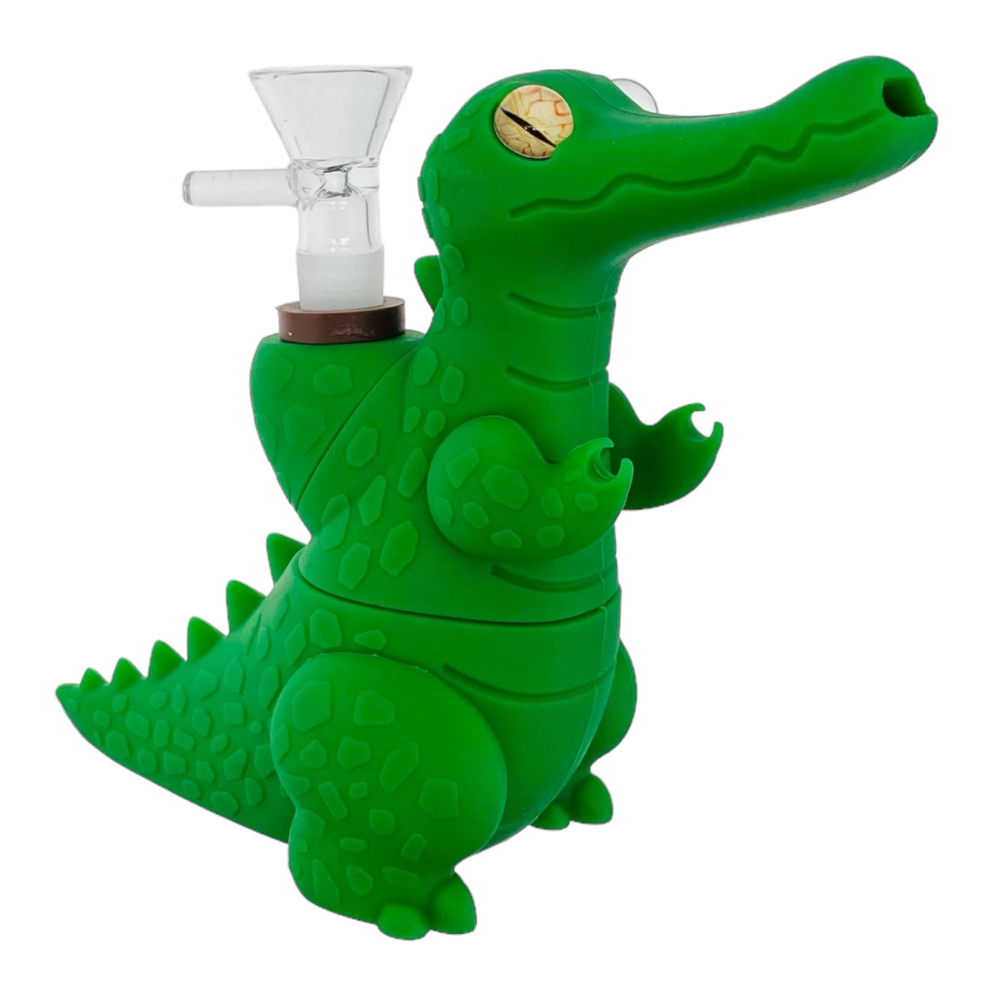 Dinosaur Silicone Rubber Bong Green