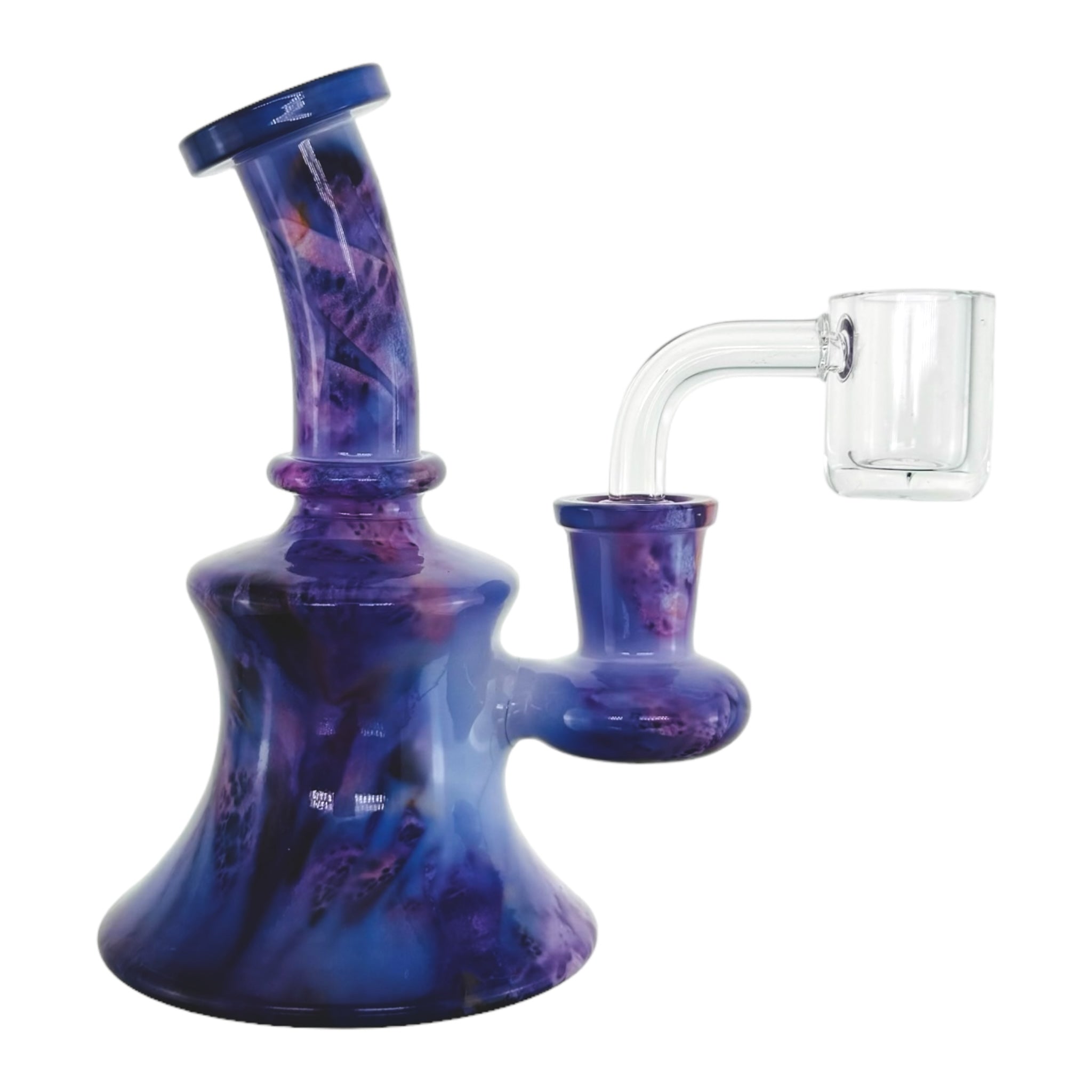 Mini Purple Galaxy Dab Rig With 14mm Banger Hanger