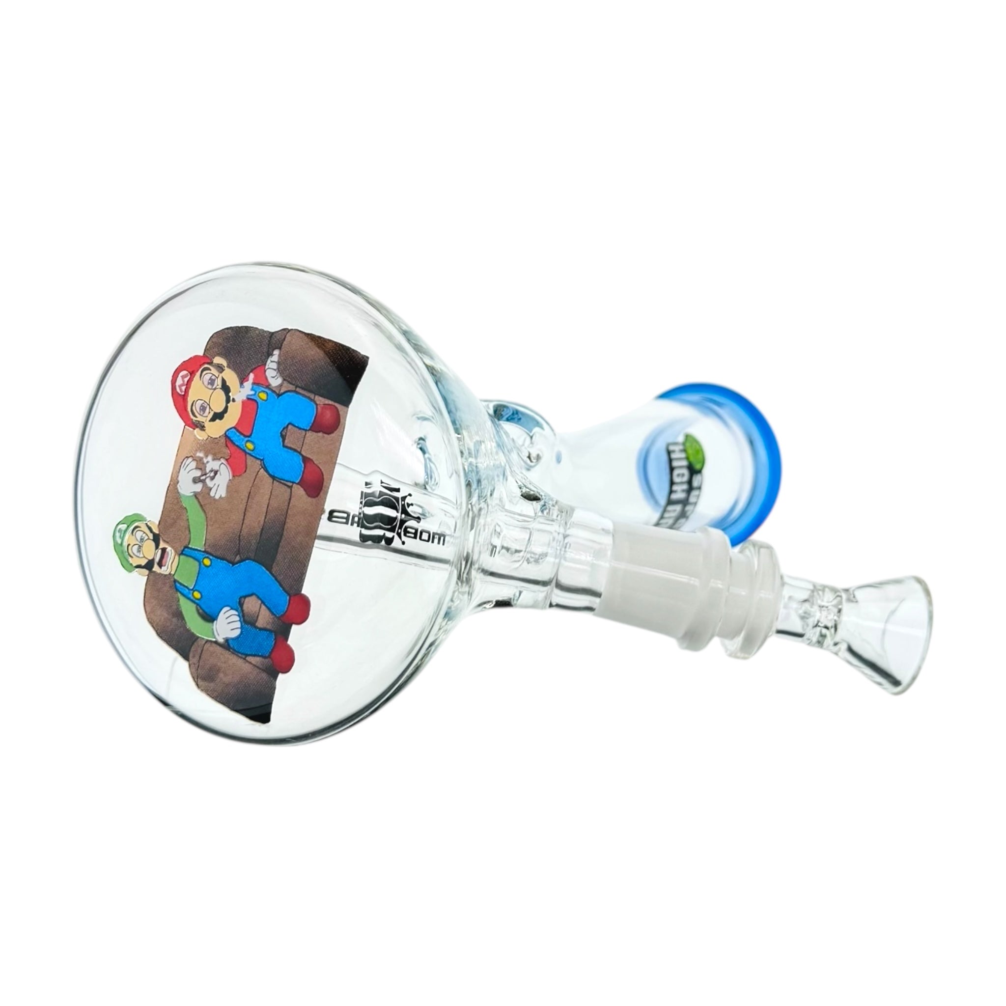 Mario and Luigi themed small 8 inch glass beaker bong anime bong