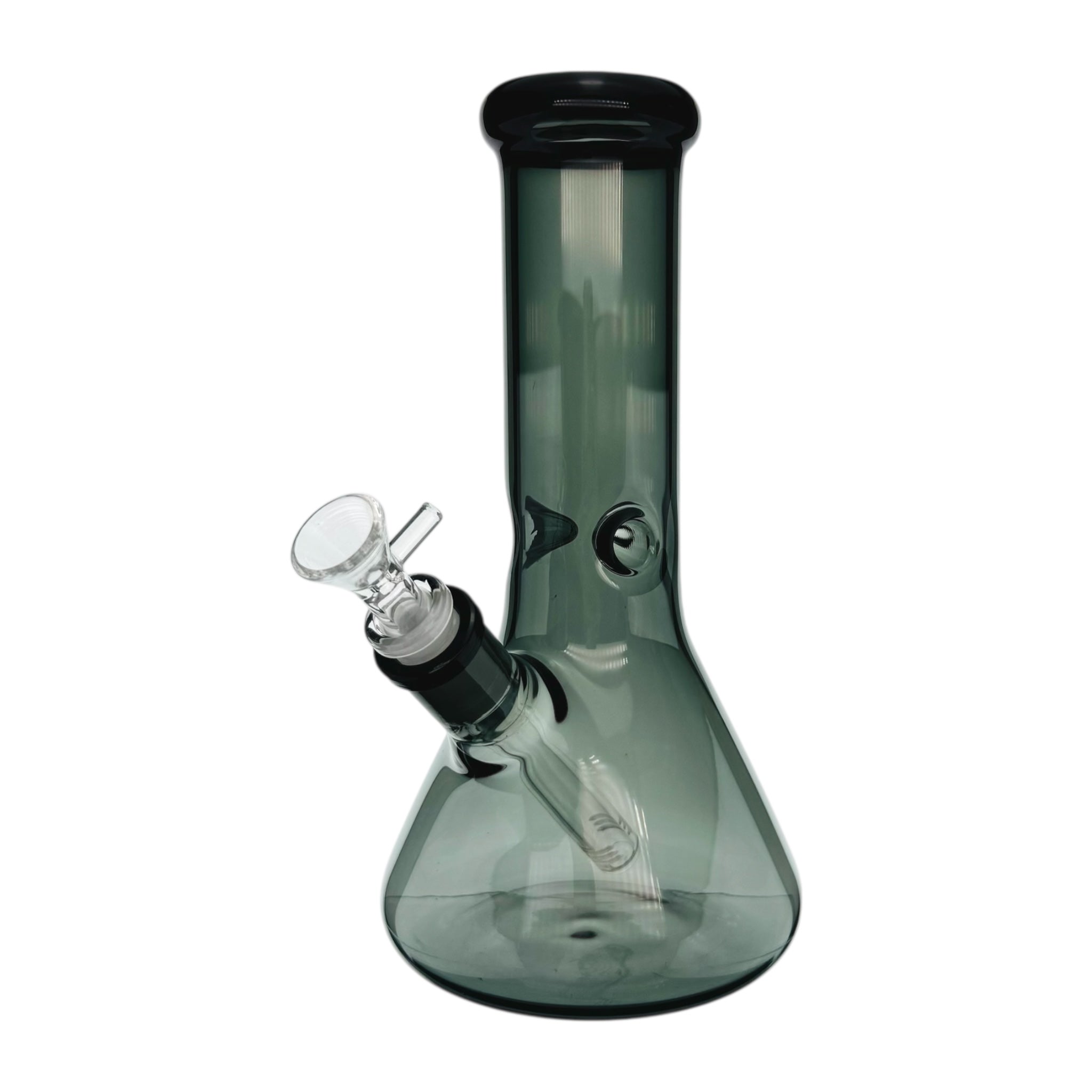 Black Glass Beaker Bong With Wide Neck 10 Inch