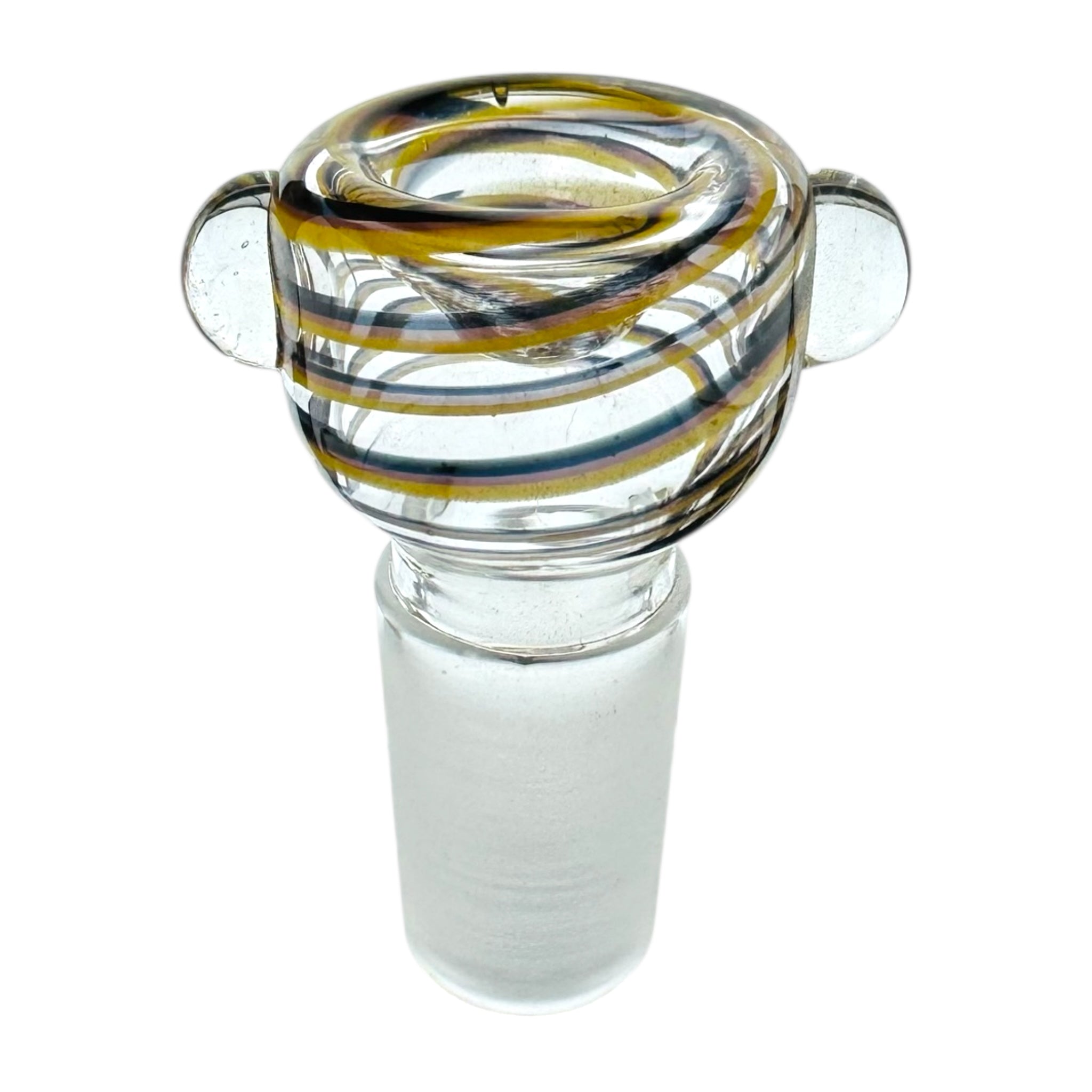 18mm Flower Bowl - Black And Yellow Twist Bubble Water Pipe Bowl Piece
