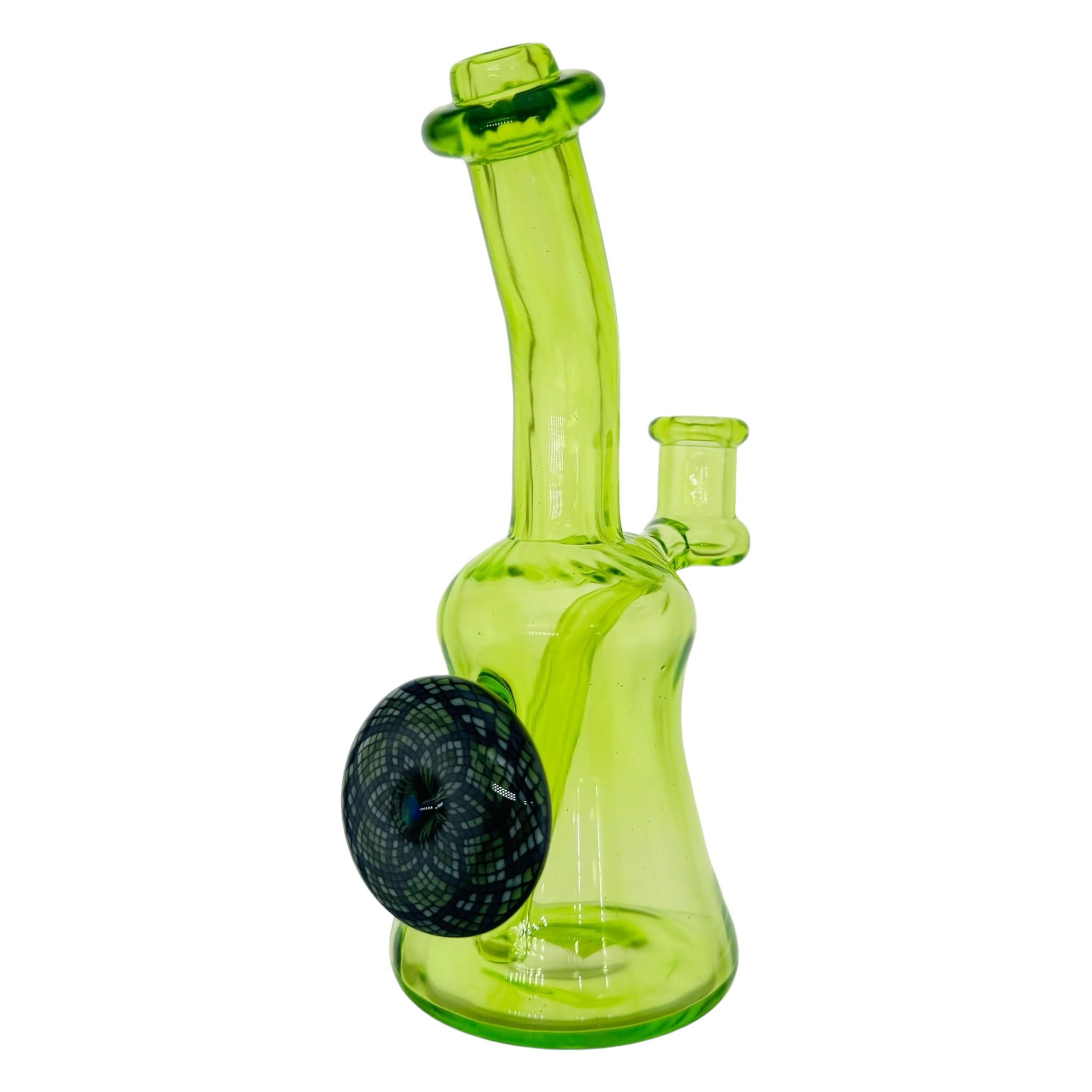 Ty Watts Heady Glass Dab Rig And Bong Hatorade Green Minitube With Quartz Swing Arm Bucket