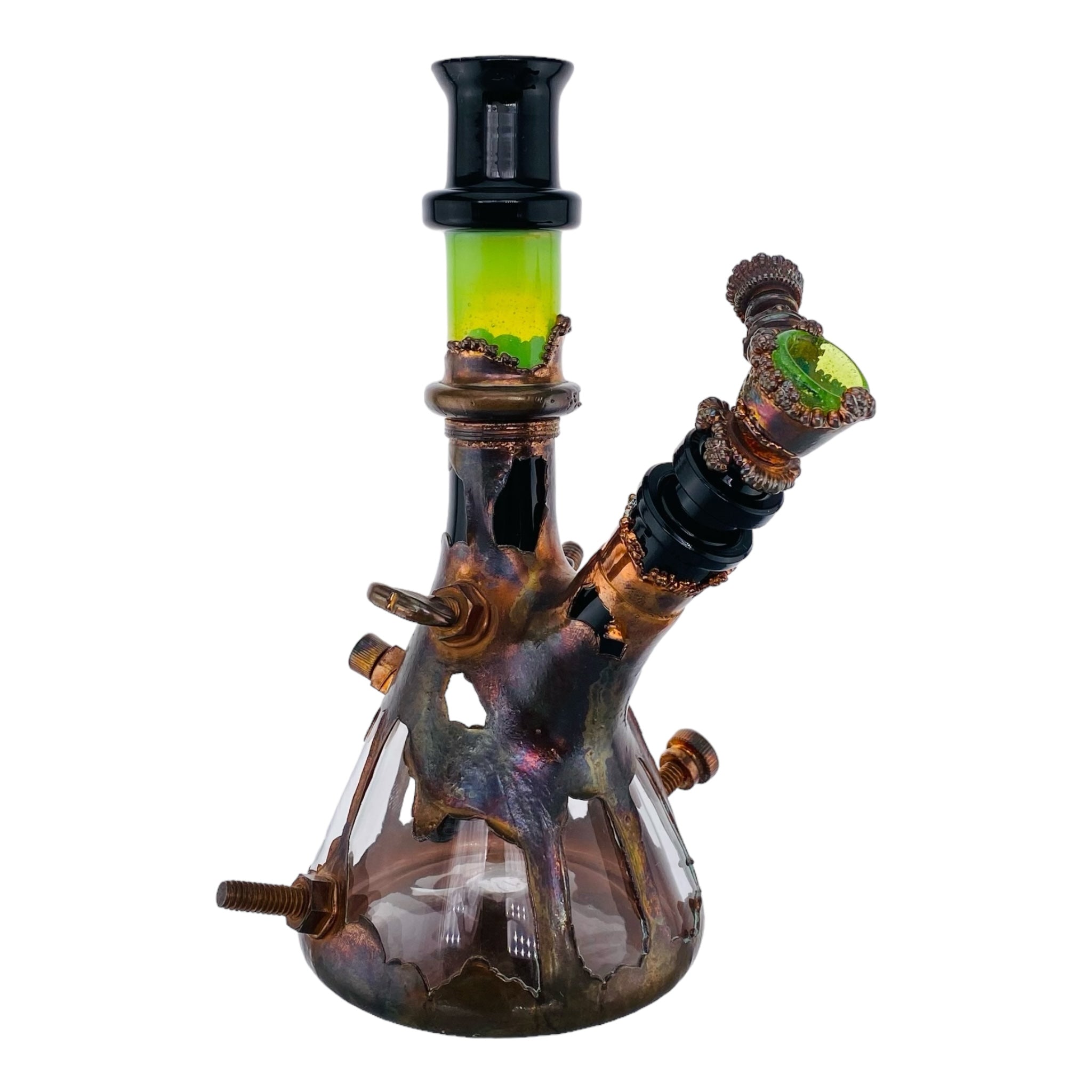 heady glass bong by Snic Barnes Glass Bong With Copper Electroforming for sale