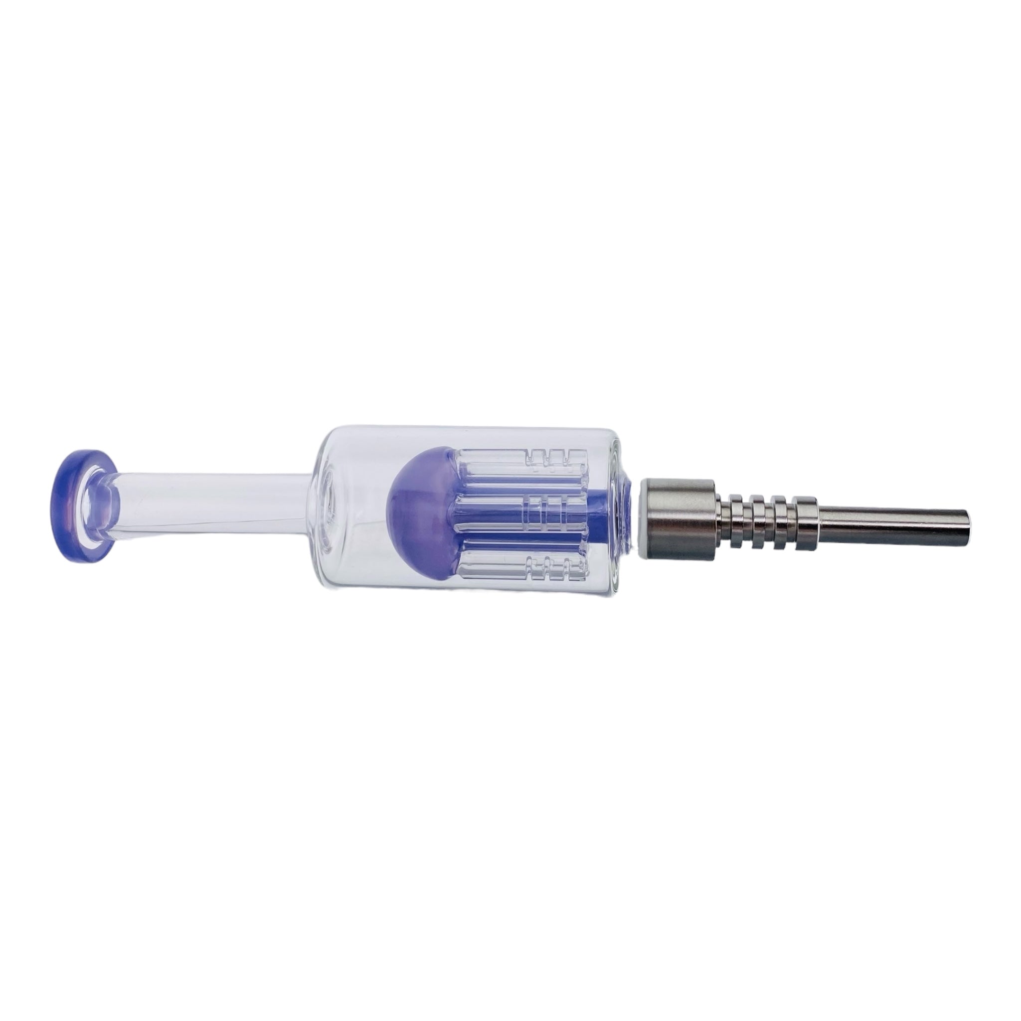 Purple Nectar Collector With Tree Perc And Threaded Metal Tip