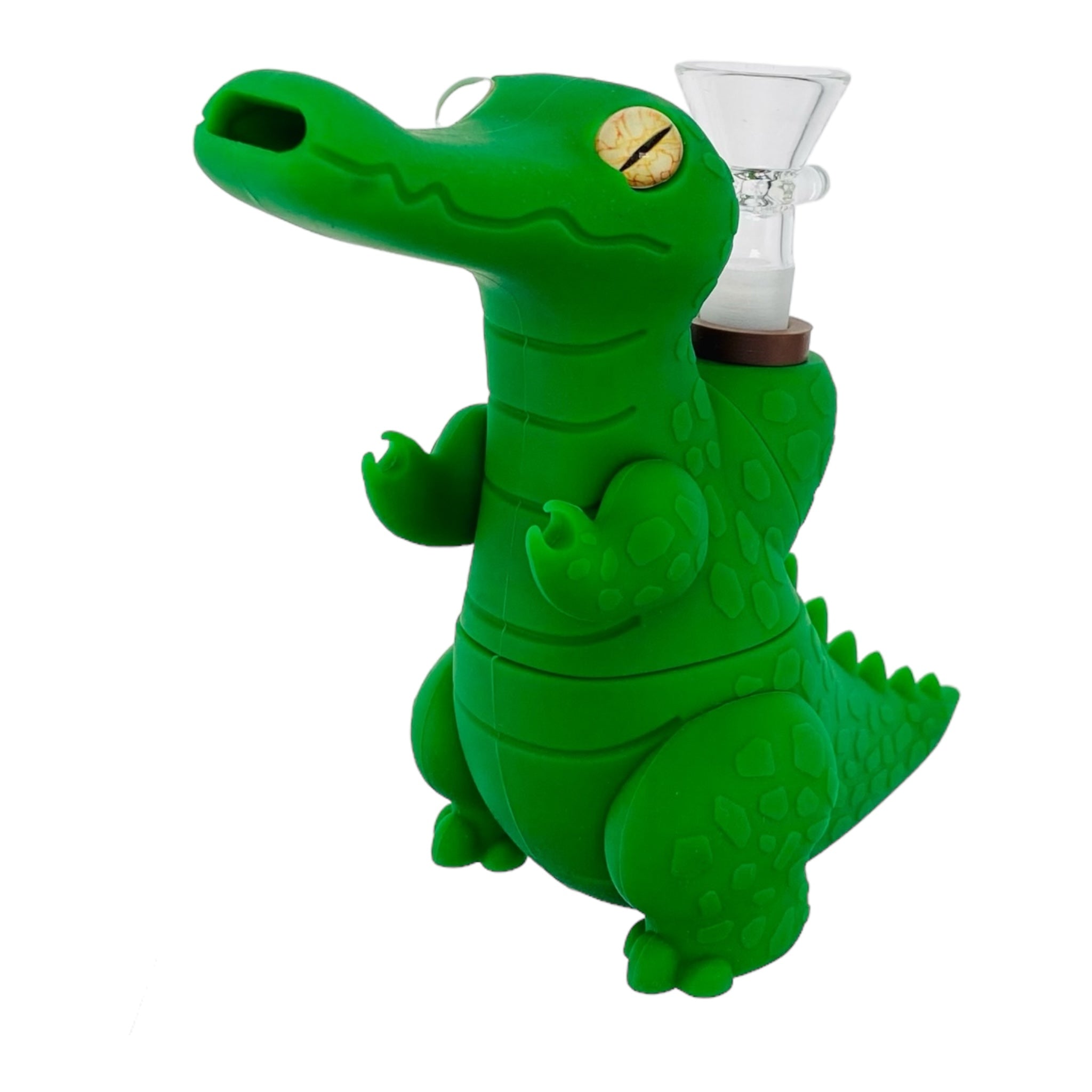 Dinosaur Silicone Rubber Bong Green