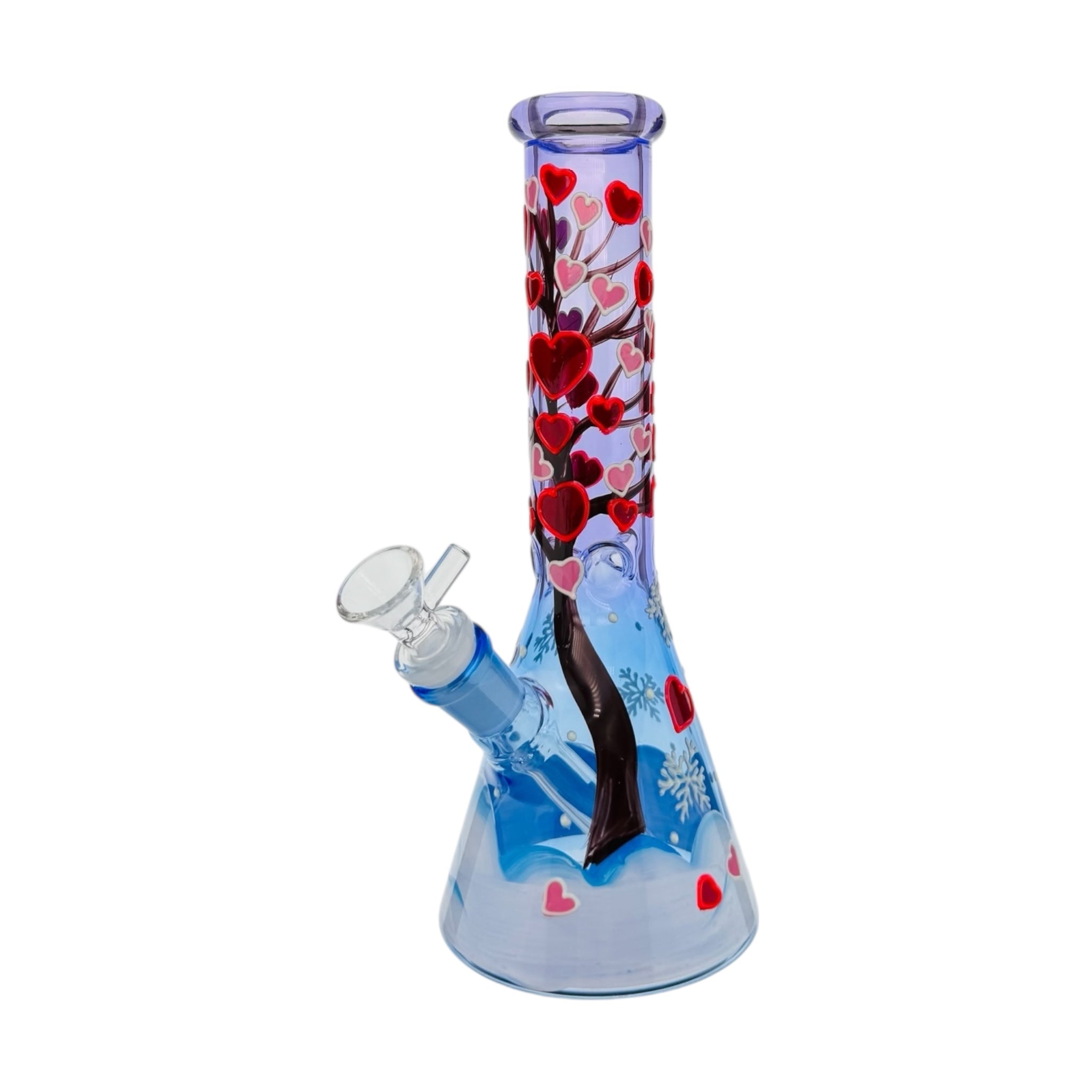 Winter Loving Tree With 3D Hearts Water Pipe Bong 10 Inches Tall