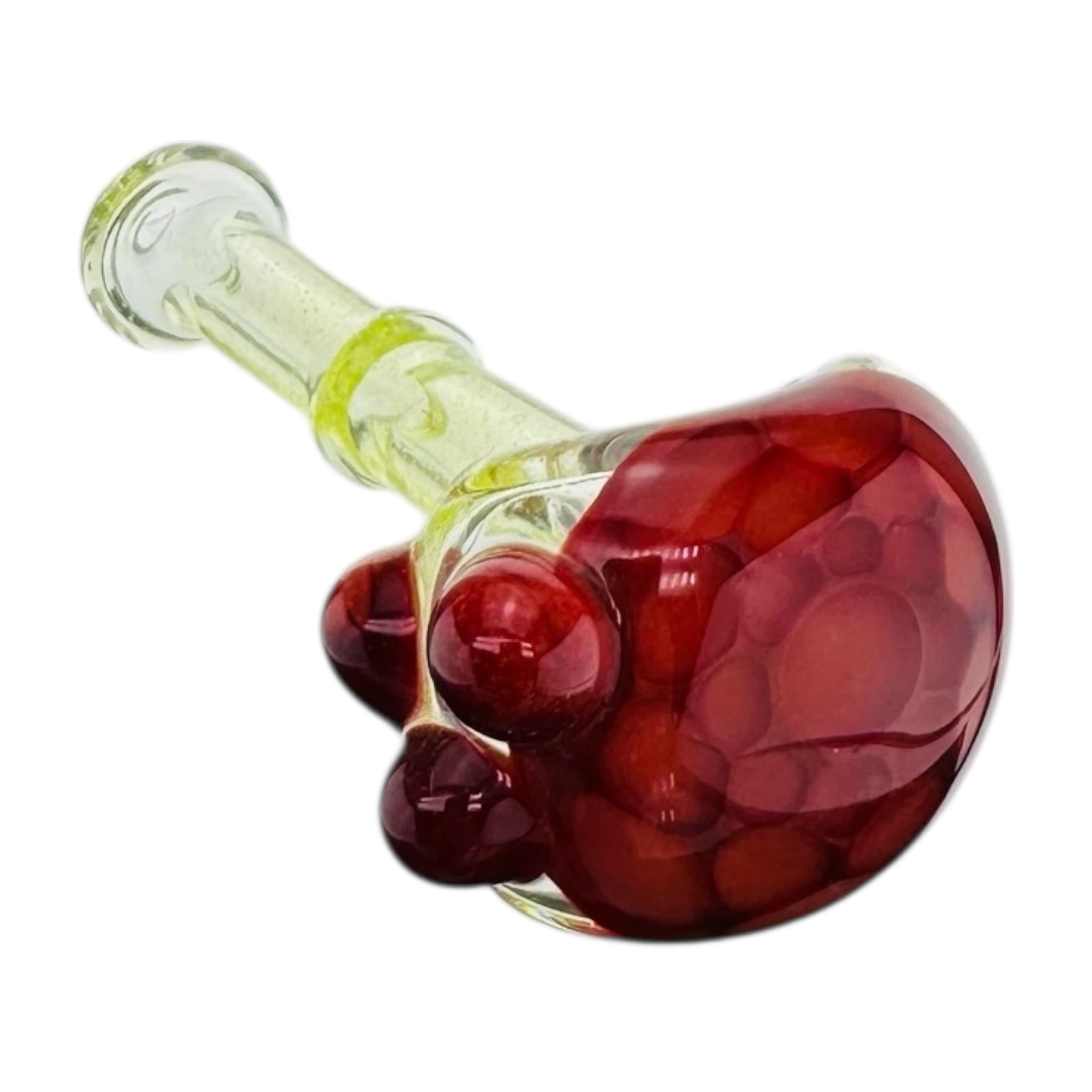UV Reactive Glass Hand Pipe With Red Dot Stack End