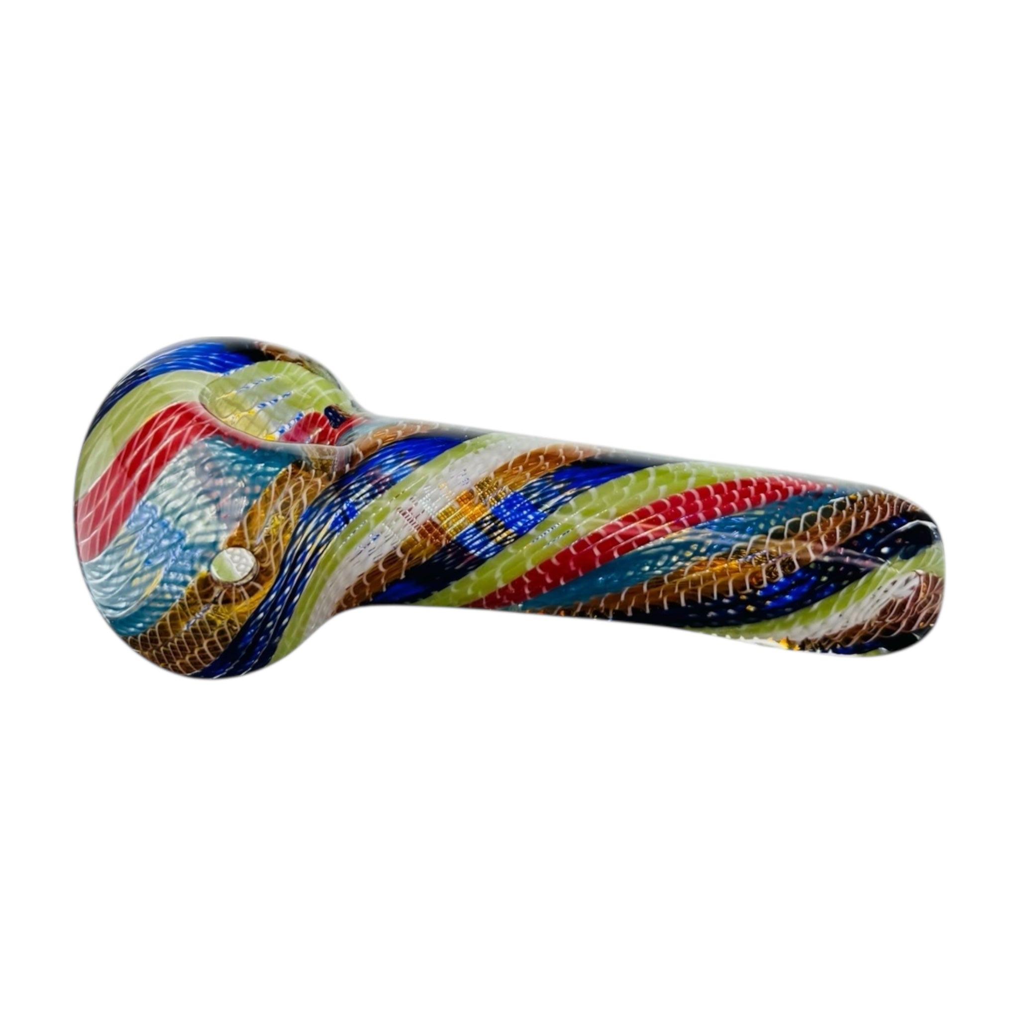 Multicolored glass pipe on a white background