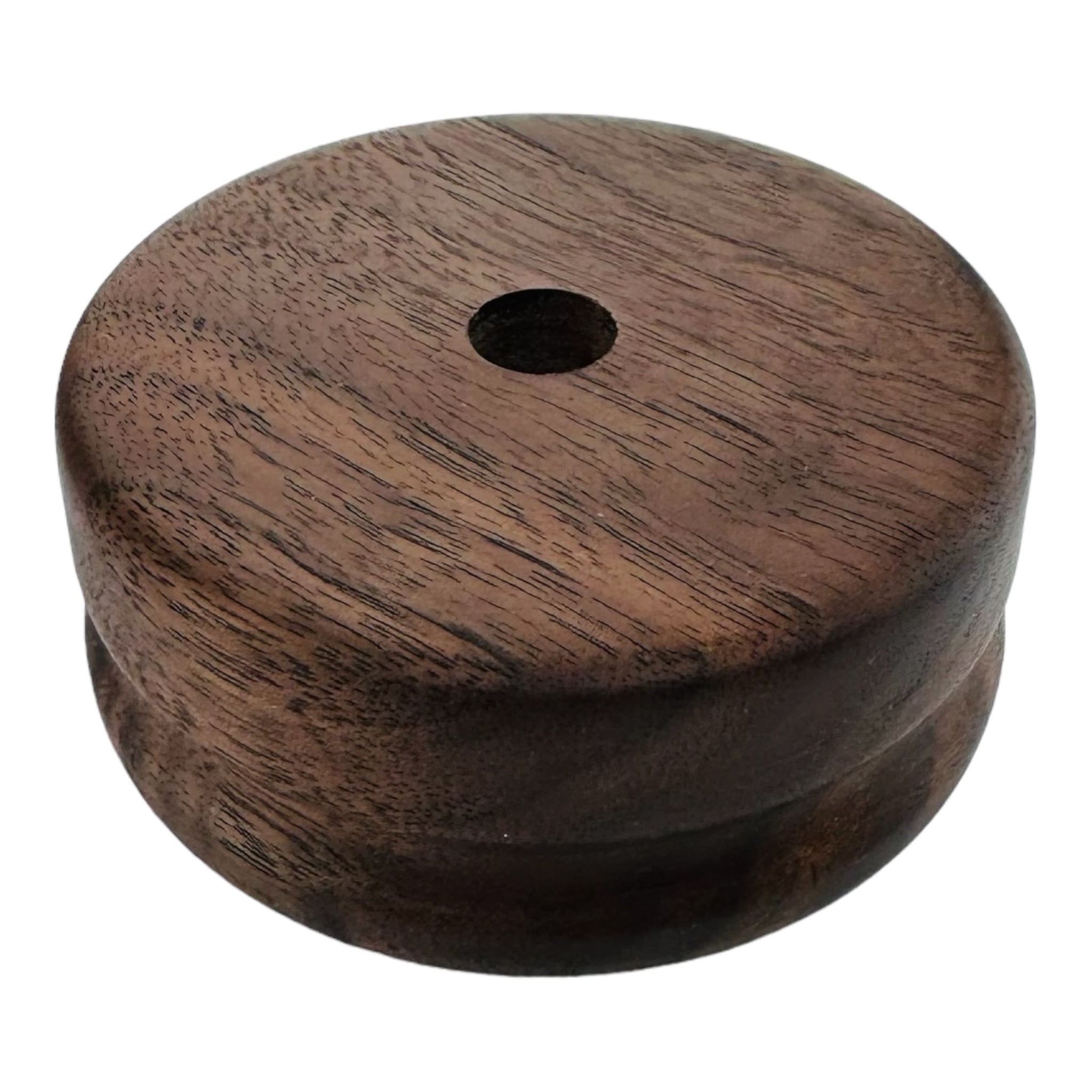 Single Hole Wood Display Stand Holder For 14mm Bong Bowl Pieces Or Quartz Bangers - Black Walnut