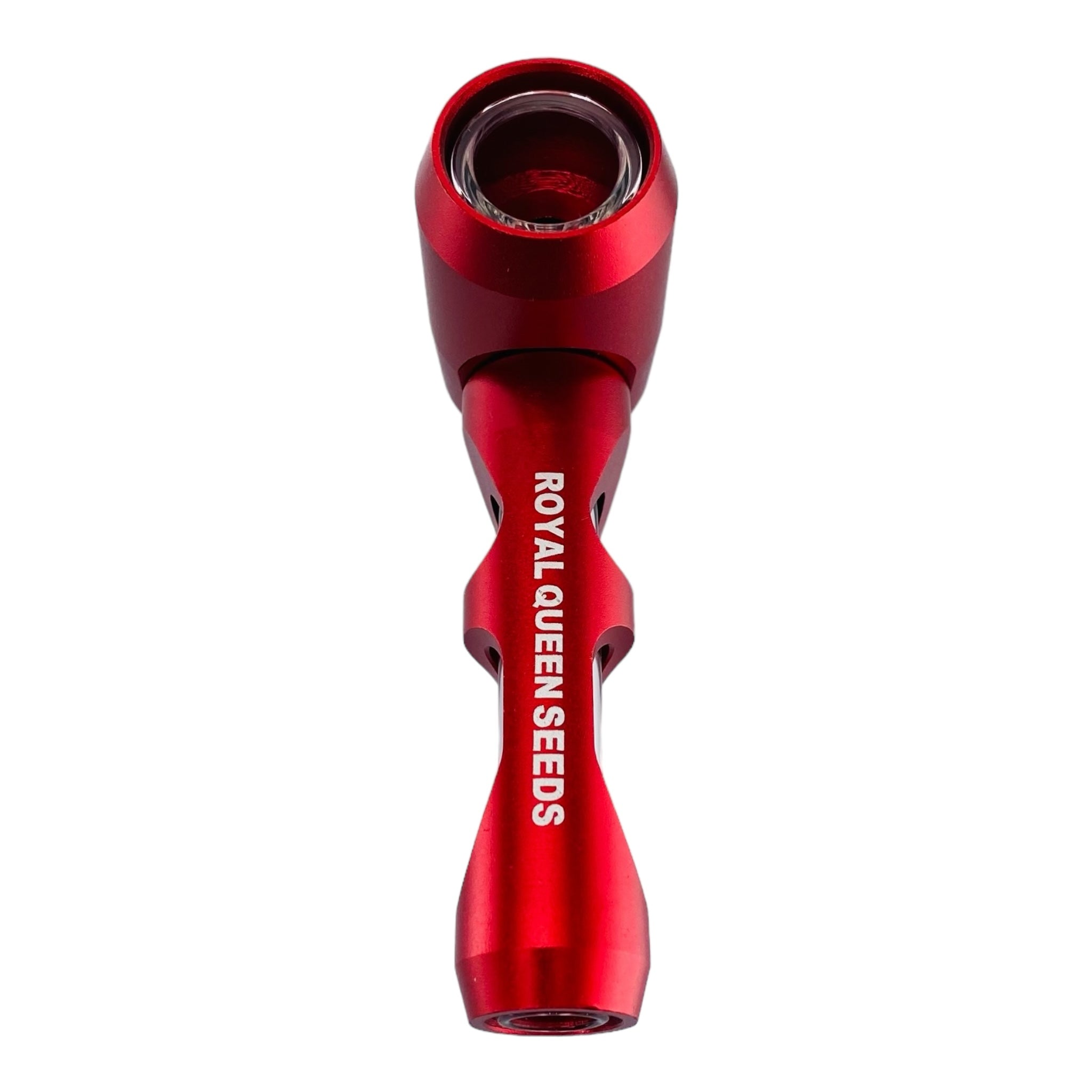 Red Metal Hammer And Glass Hybrid Pipe By Royal Queen Seeds