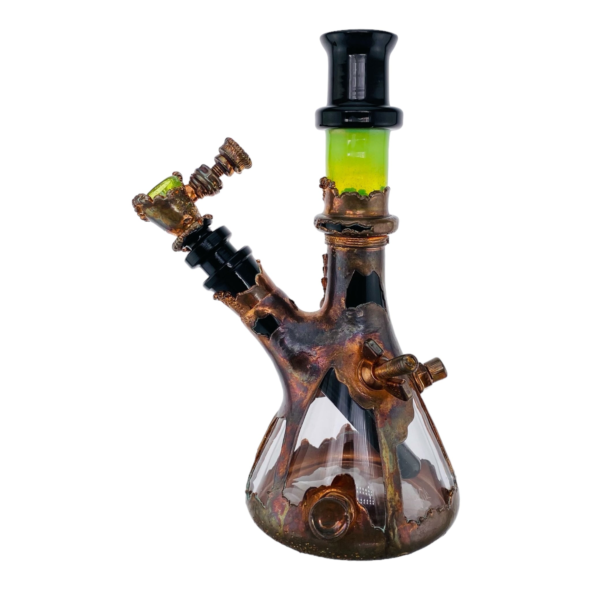 heady glass bong by Snic Barnes Glass Bong With Copper Electroforming for sale