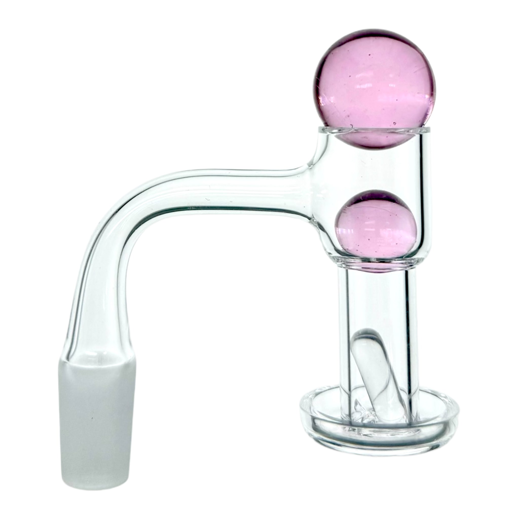 Pink Terp Slurper And Marble Set 14mm Male 90 Degree Neck Quartz Banger