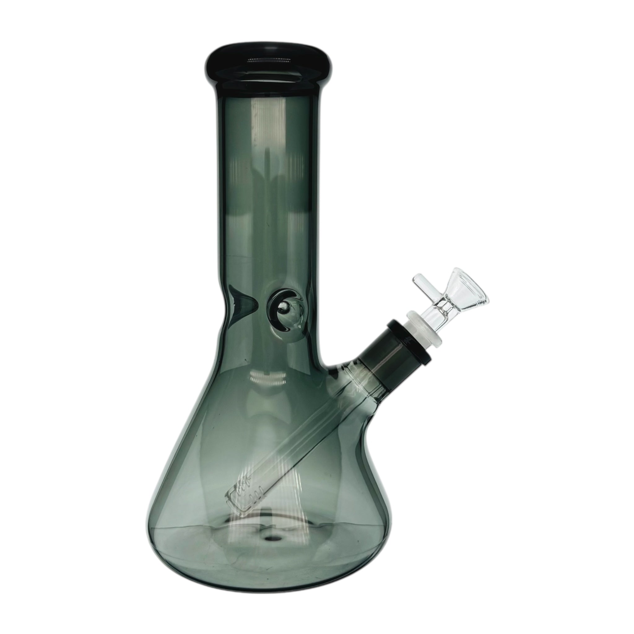 Black Glass Beaker Bong With Wide Neck 10 Inch