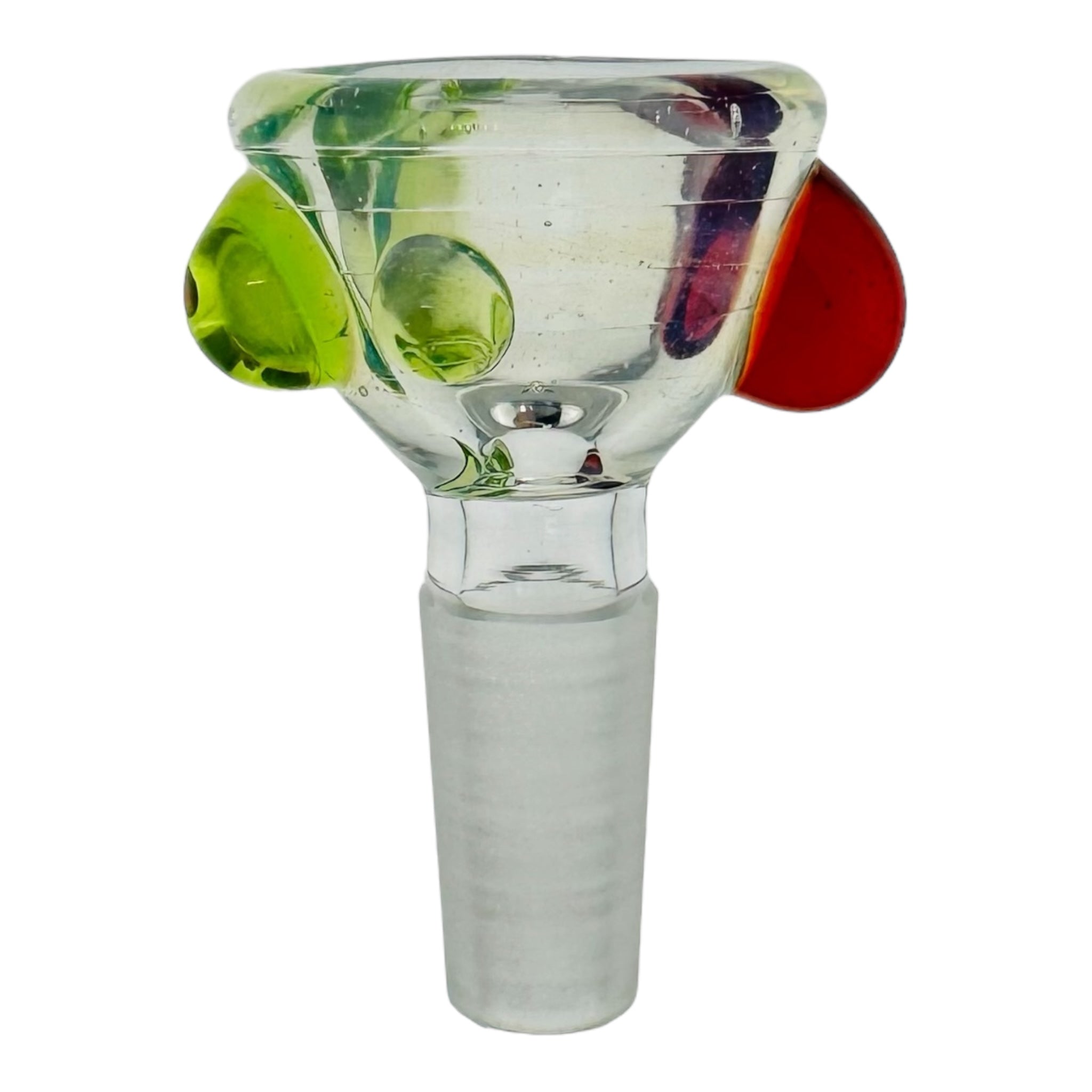 Arko Glass 10mm Bong Bowl For Weed Clear Mystic Bowl With Green And Red Dots