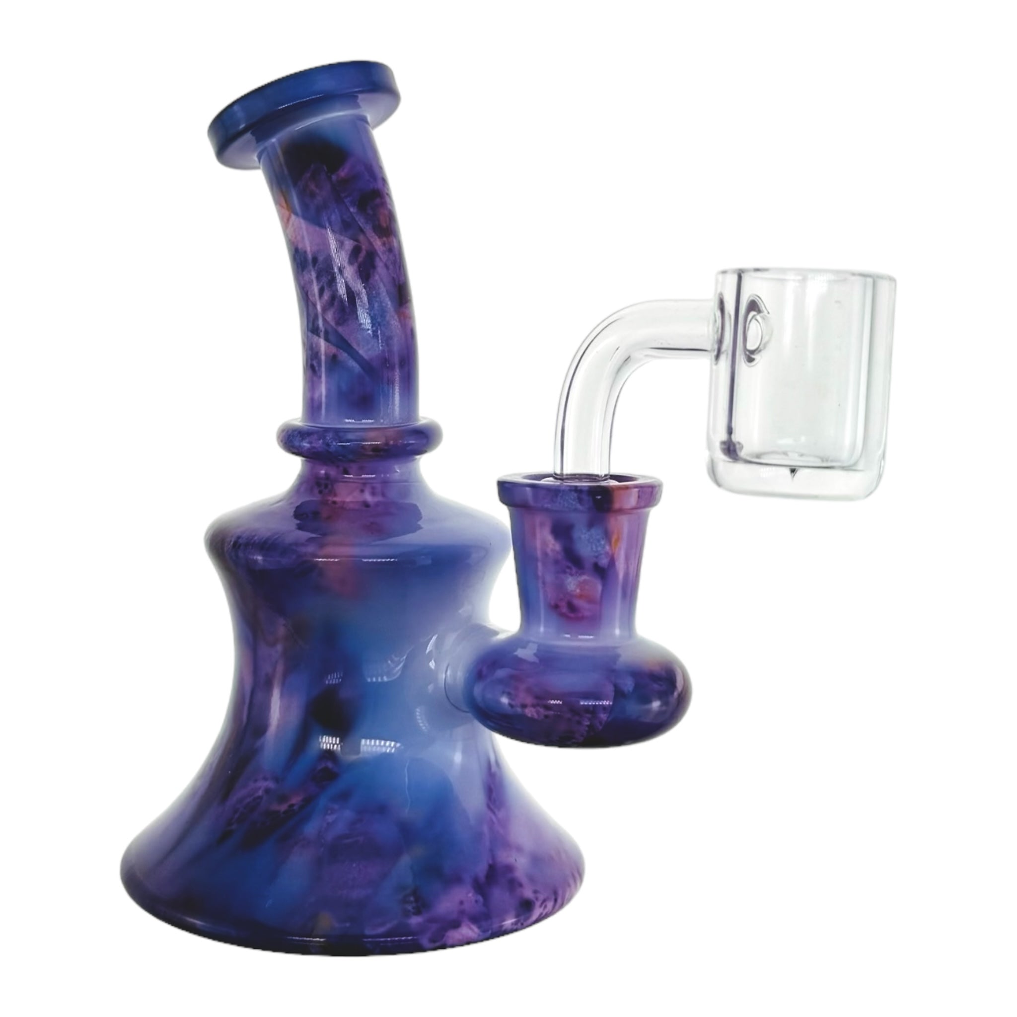 Mini Purple Galaxy Dab Rig With 14mm Banger Hanger