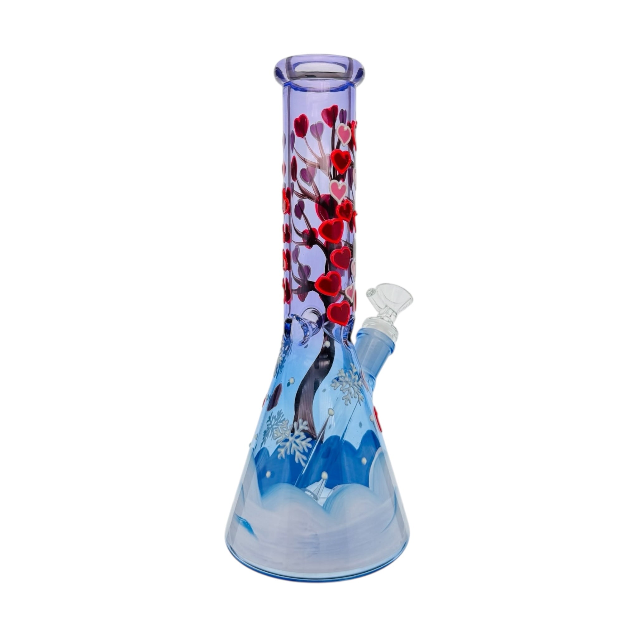 Winter Loving Tree With 3D Hearts Water Pipe Bong 10 Inches Tall
