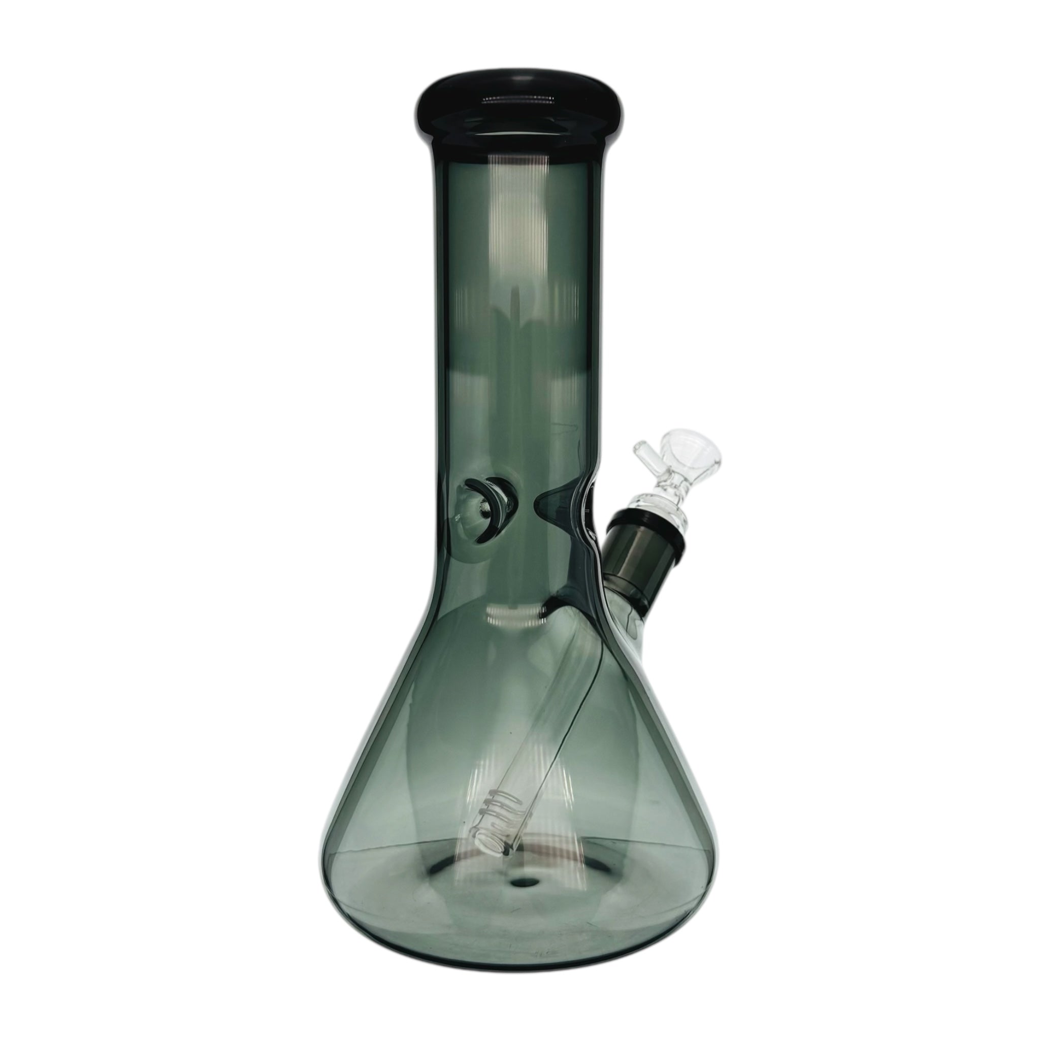 Black Glass Beaker Bong With Wide Neck 10 Inch