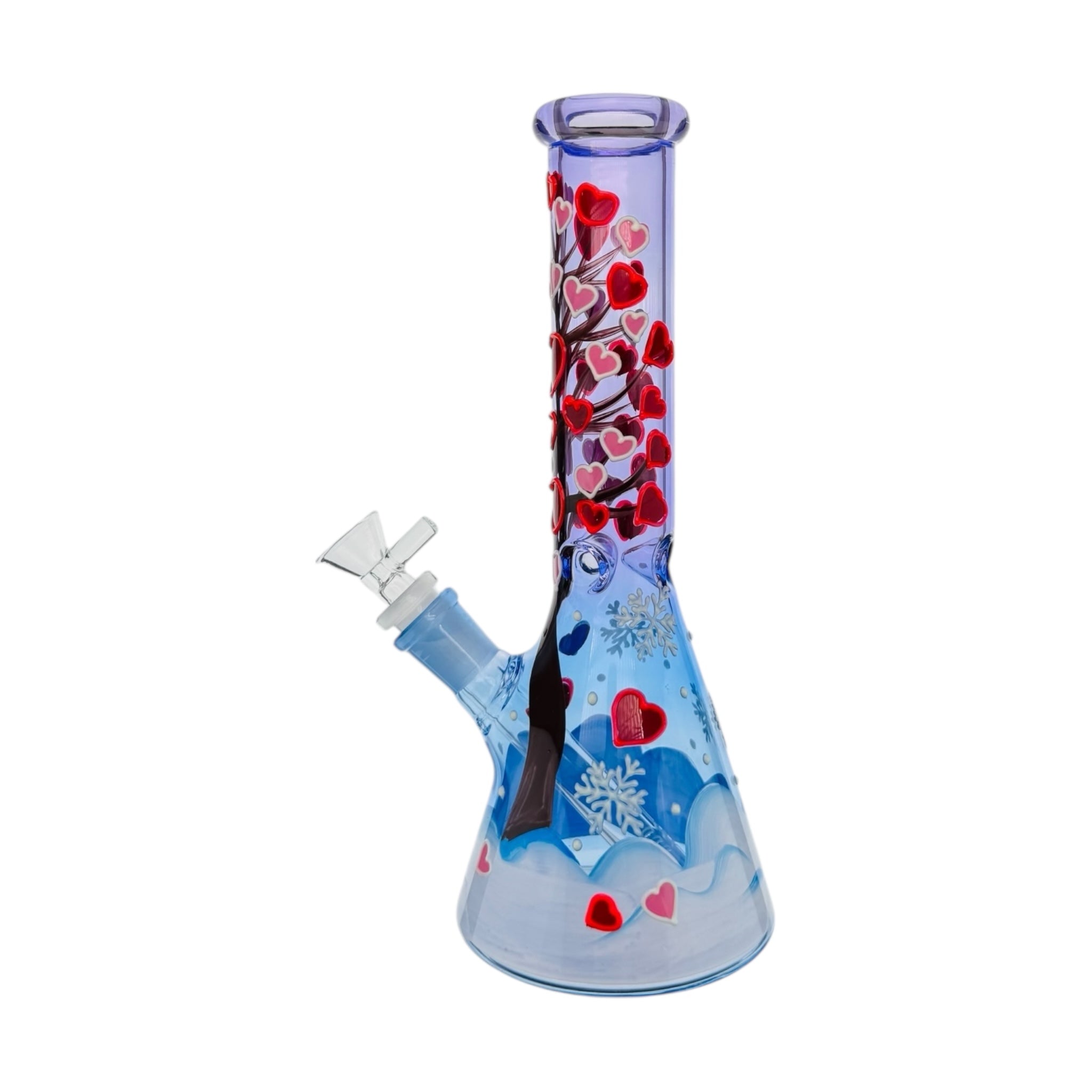 Winter Loving Tree With 3D Hearts Water Pipe Bong 10 Inches Tall