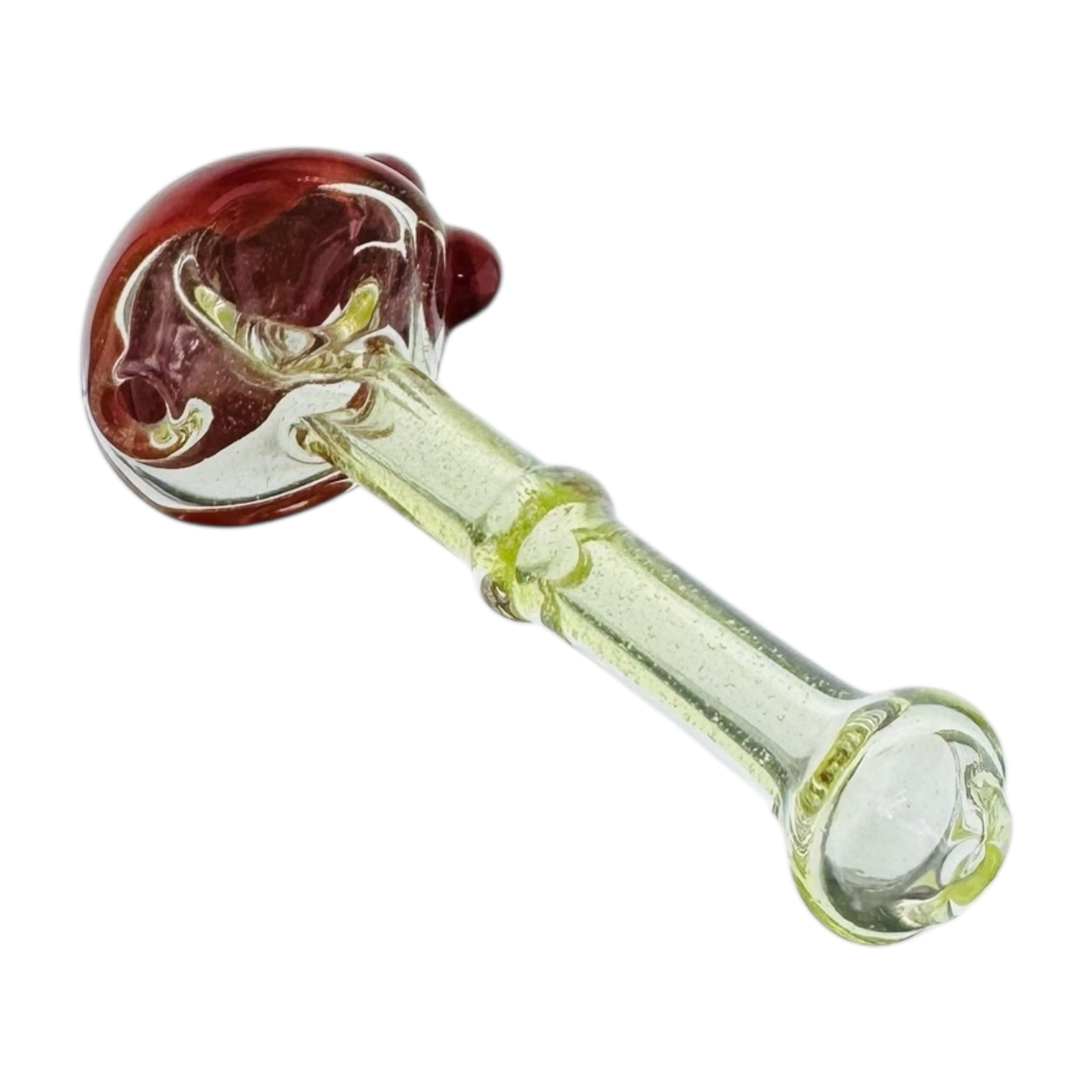 UV Reactive Glass Hand Pipe With Red Dot Stack End