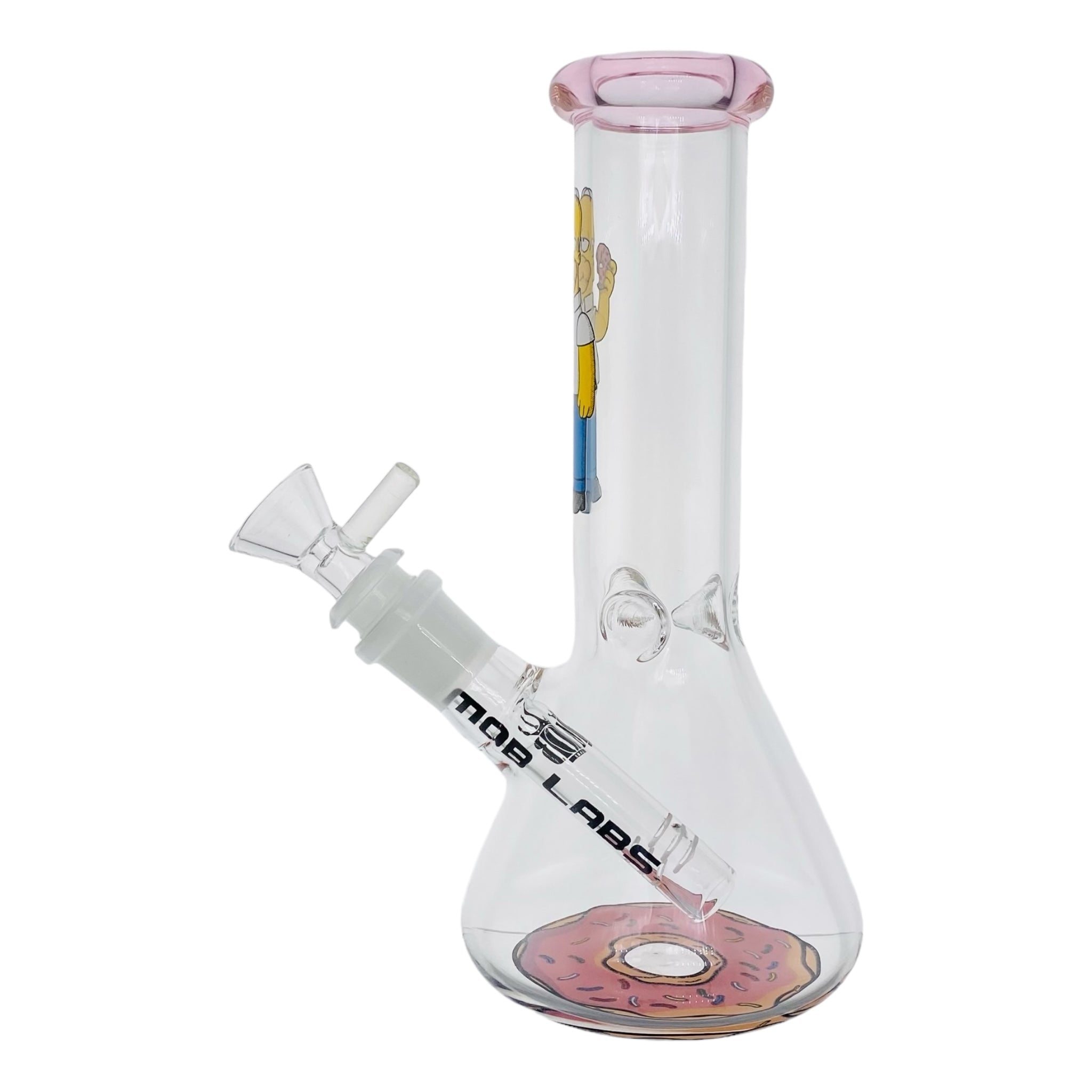 cute mini homer simpson clear glass bong 8 inches tall