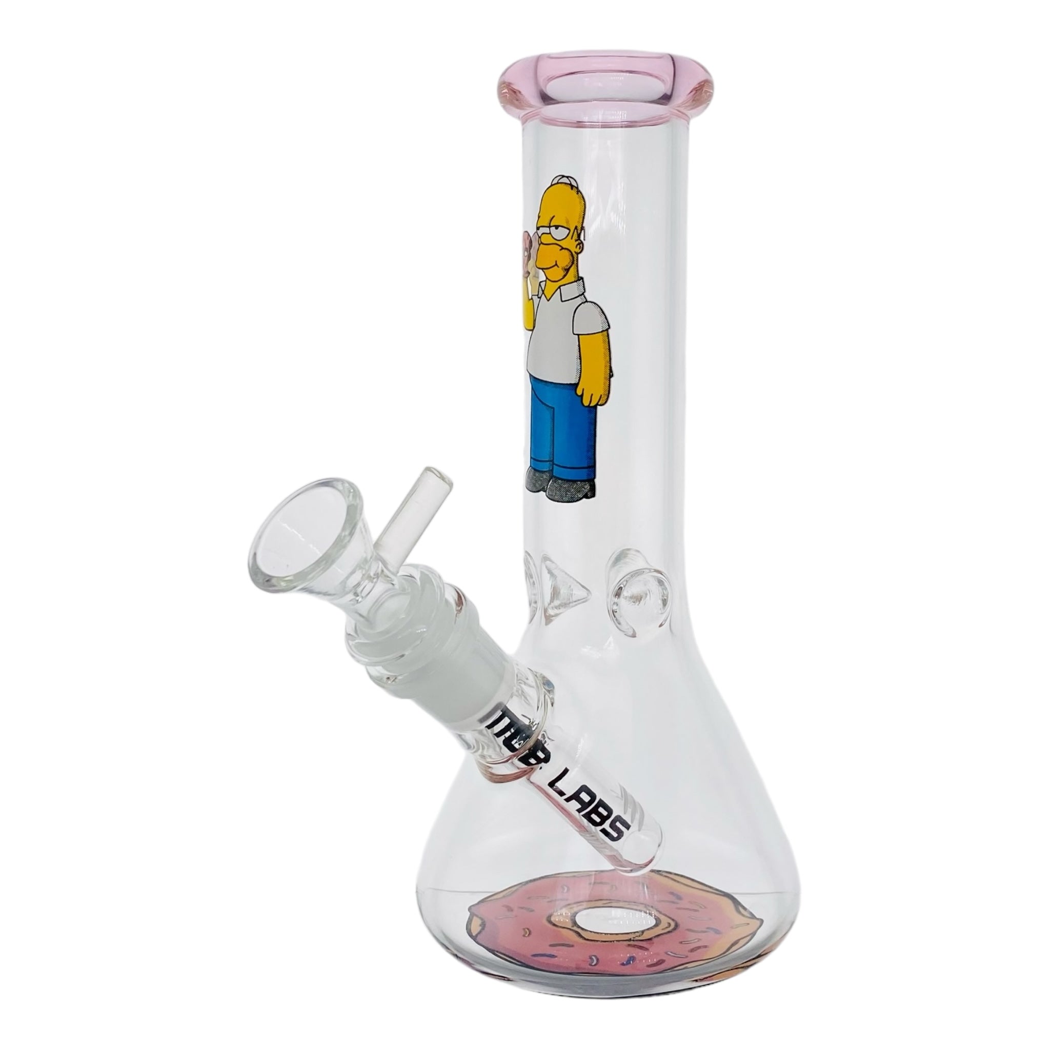cute mini homer simpson clear glass bong 8 inches tall