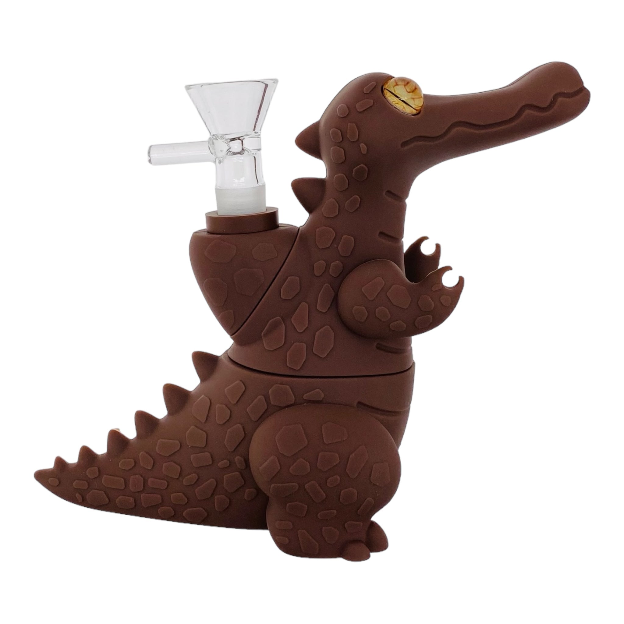 Dinosaur Silicone Rubber Bong Brown