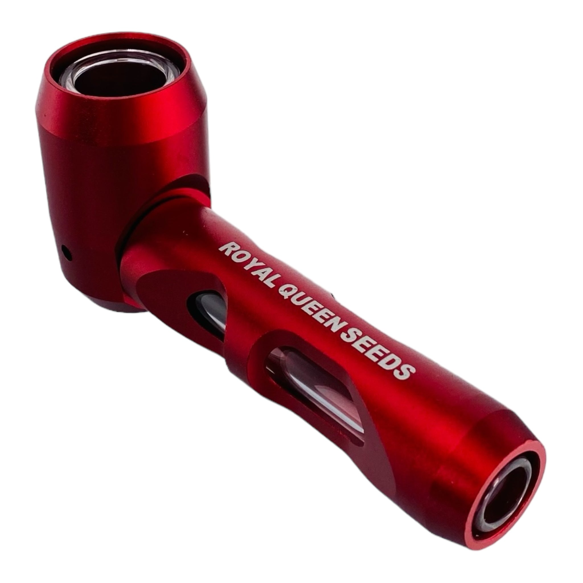 Red Metal Hammer And Glass Hybrid Pipe By Royal Queen Seeds
