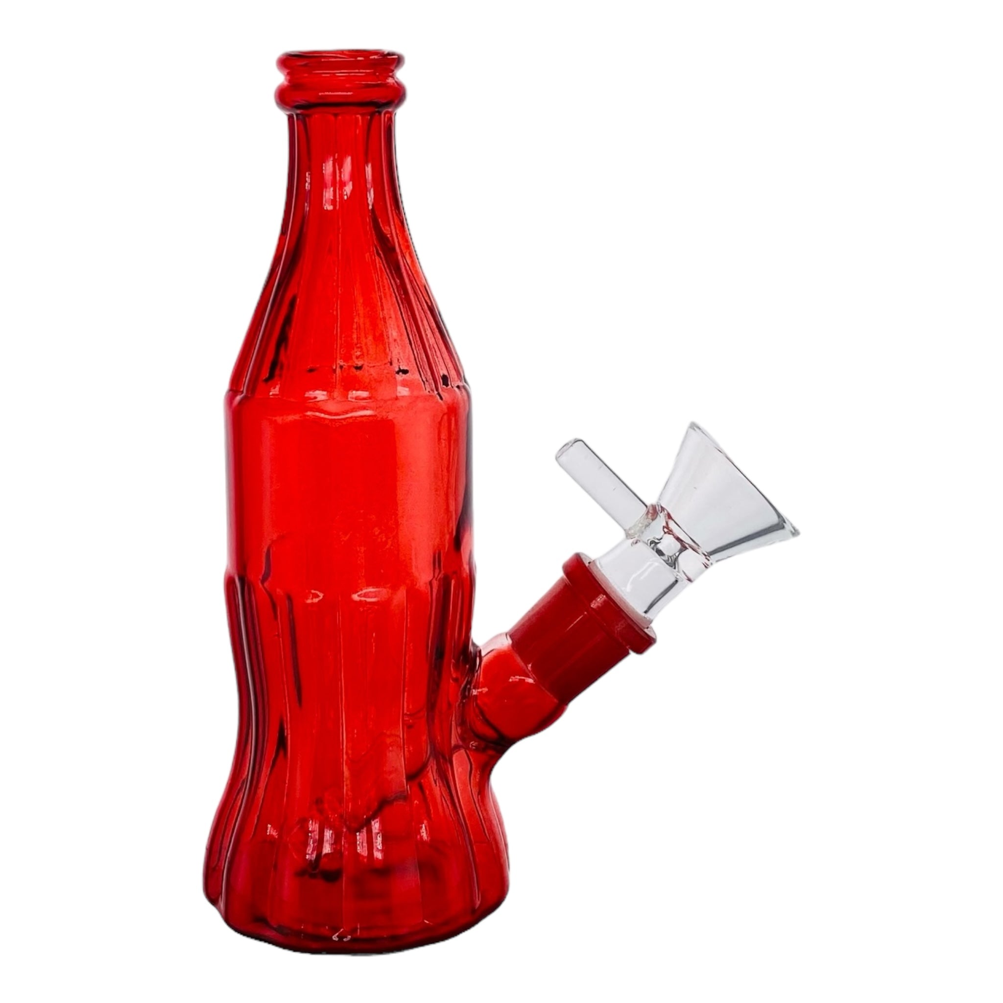 Glass Cola Bottle Bong Red