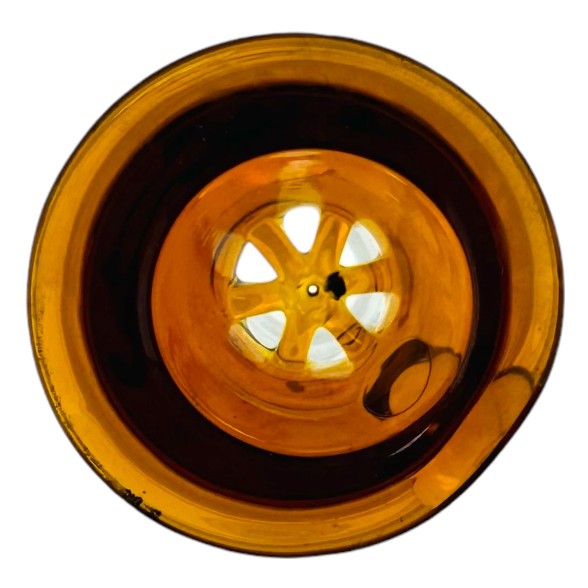 Large Martini Funnel Bong Bowl Piece With Built In Screen - Amber Brown