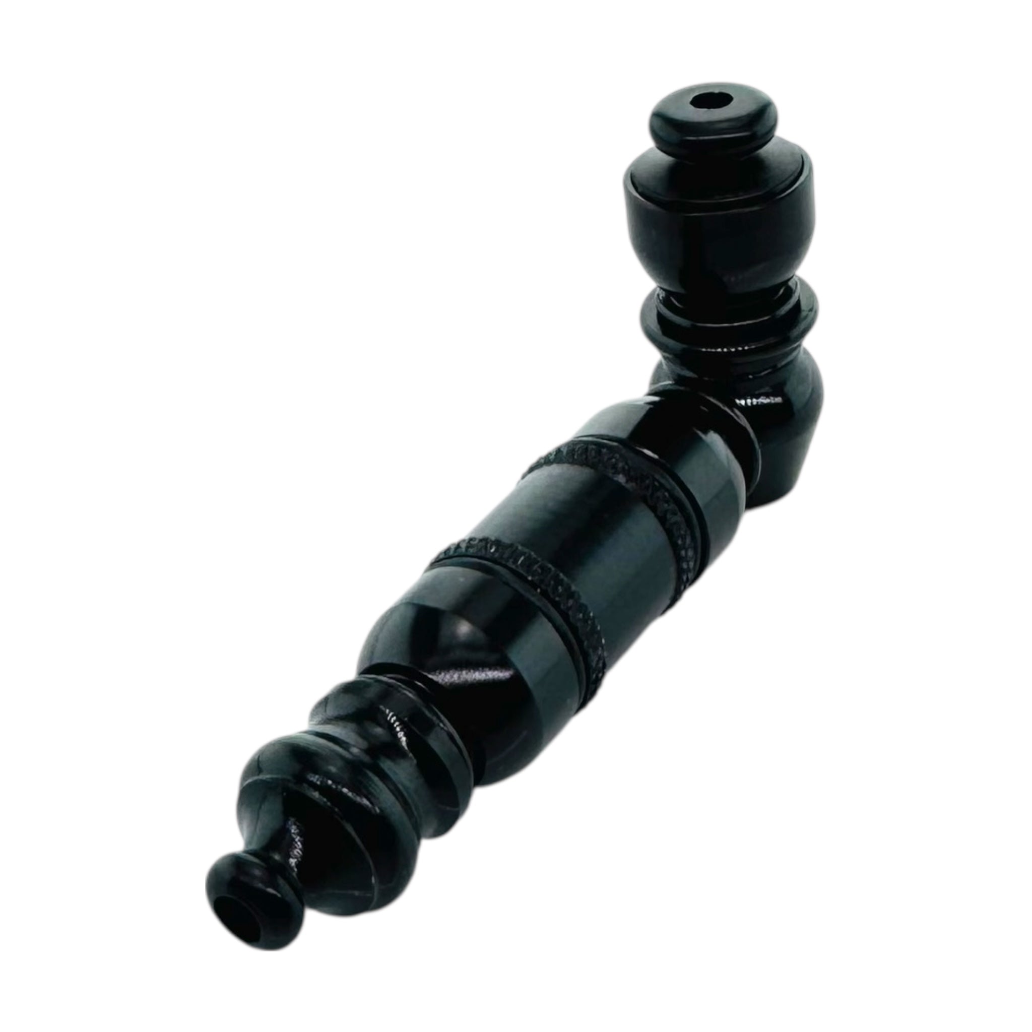 Black Anodized Aluminum Extended Mini Chamber Hand Pipe With Cap
