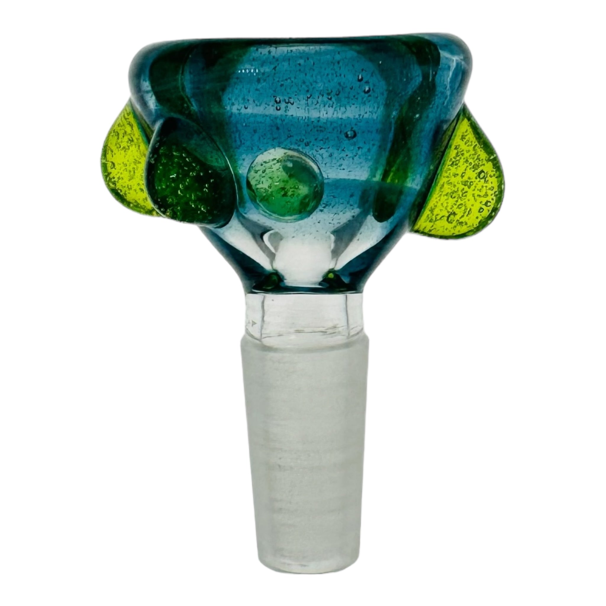 Arko Glass 10mm Flower Bowl Blue Dream Bowl With Hatorade Green Dots