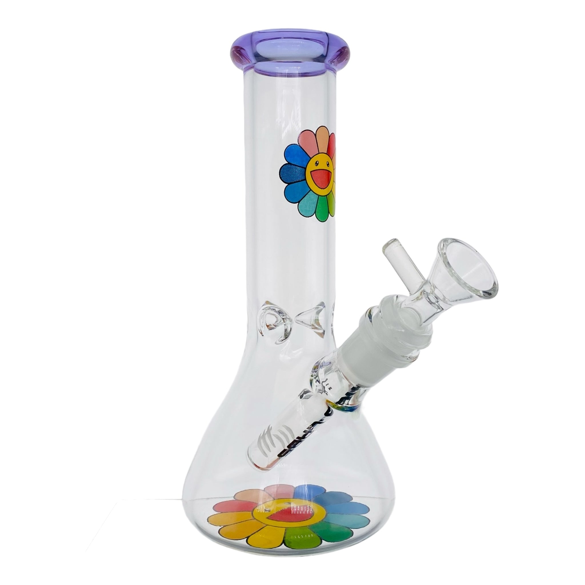 cute bong with a daisy flower with rainbow petals 