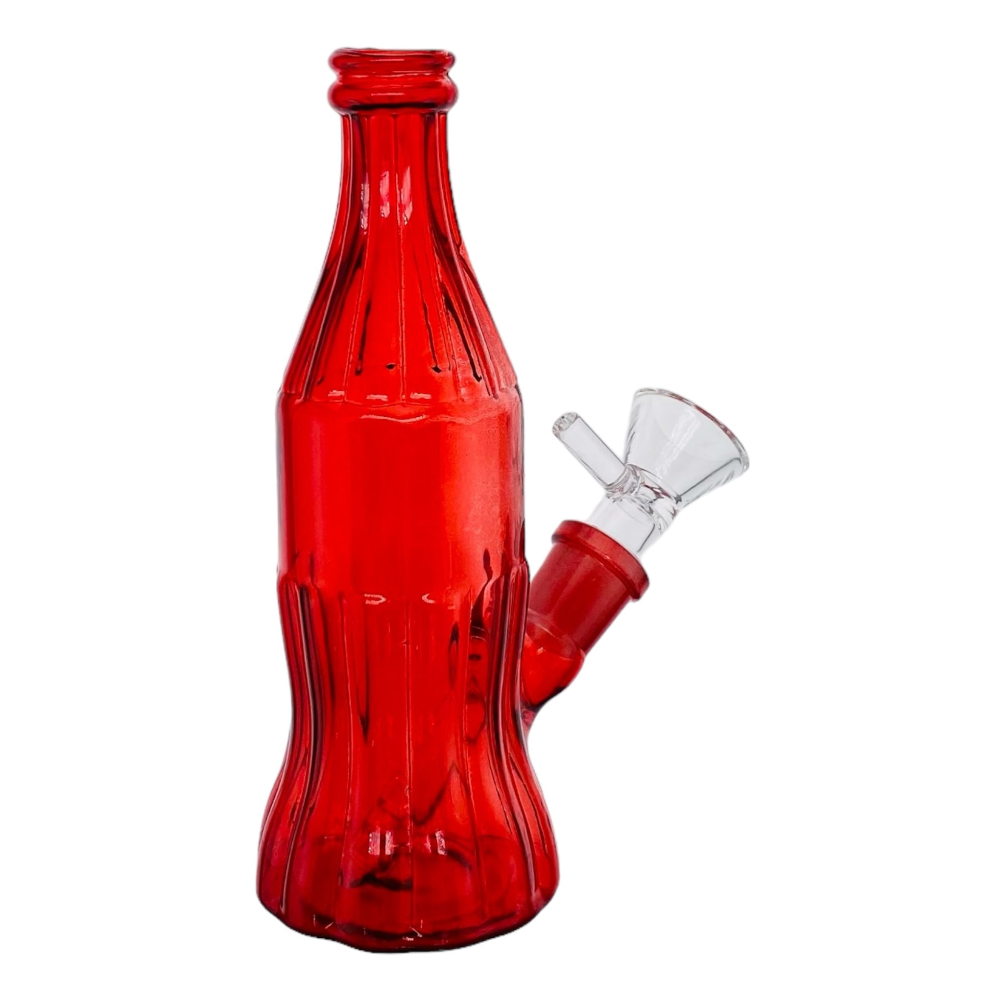 Glass Cola Bottle Bong Red