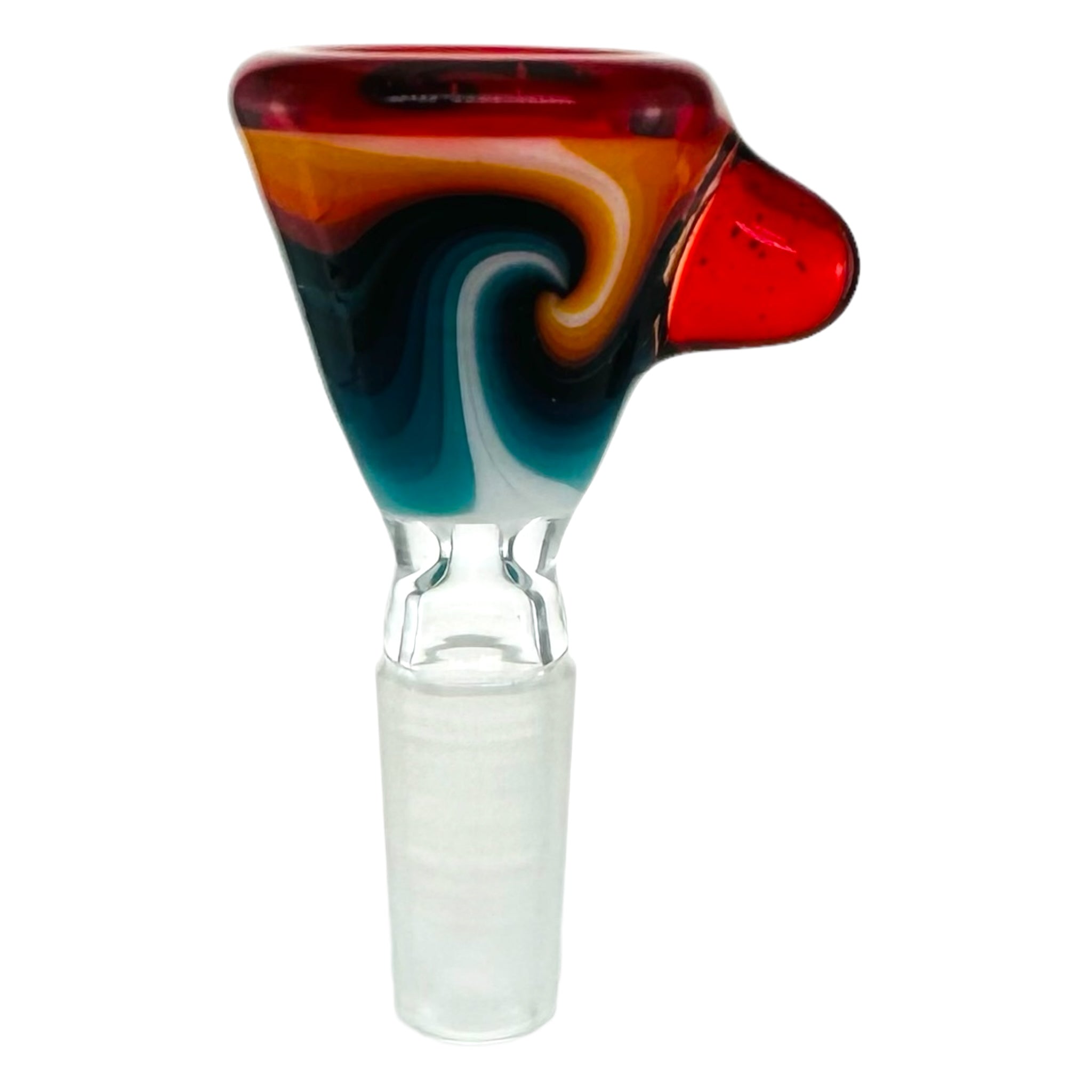 N3RD Glass 10mm Flower Fire And Ice With Red