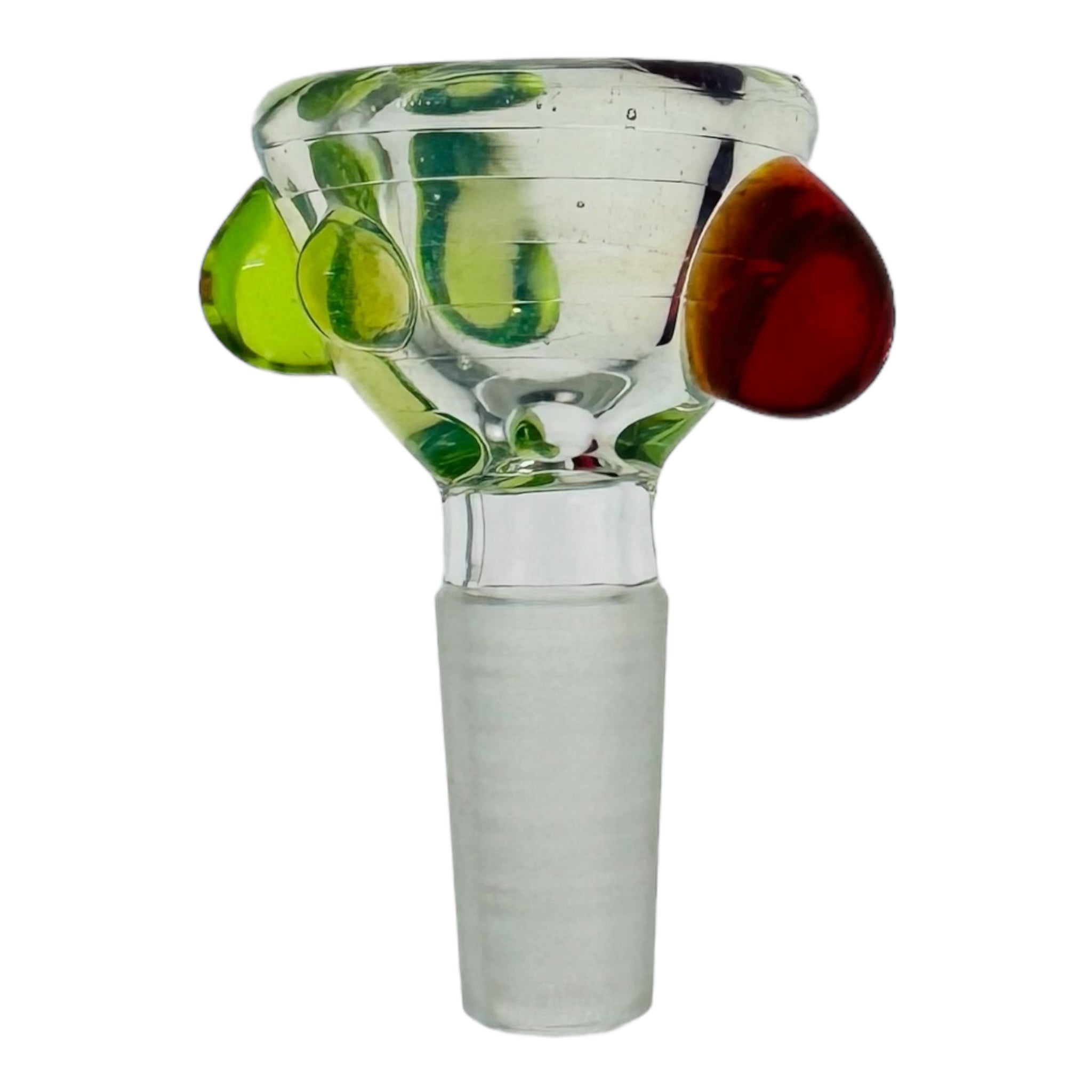 Arko Glass 10mm Bong Bowl For Weed Clear Mystic Bowl With Green And Red Dots