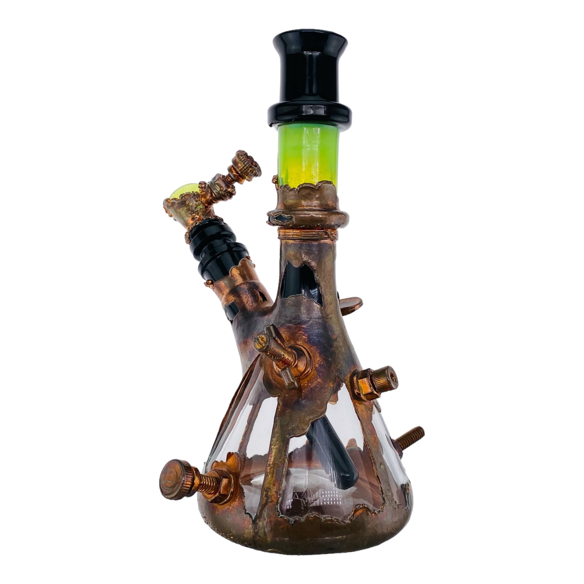 heady glass bong by Snic Barnes Glass Bong With Copper Electroforming for sale