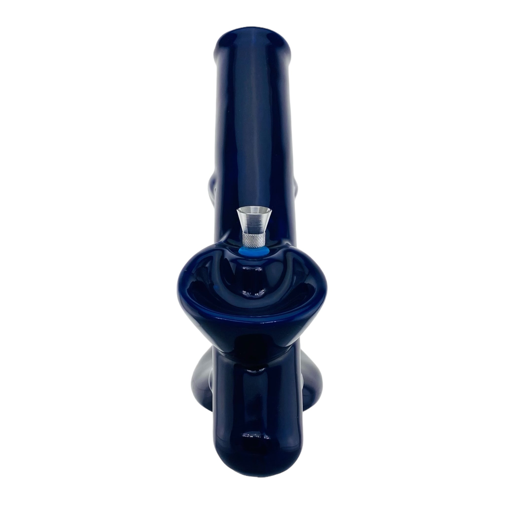 Ceramic Bong With Kick Back Mouthpiece Blue