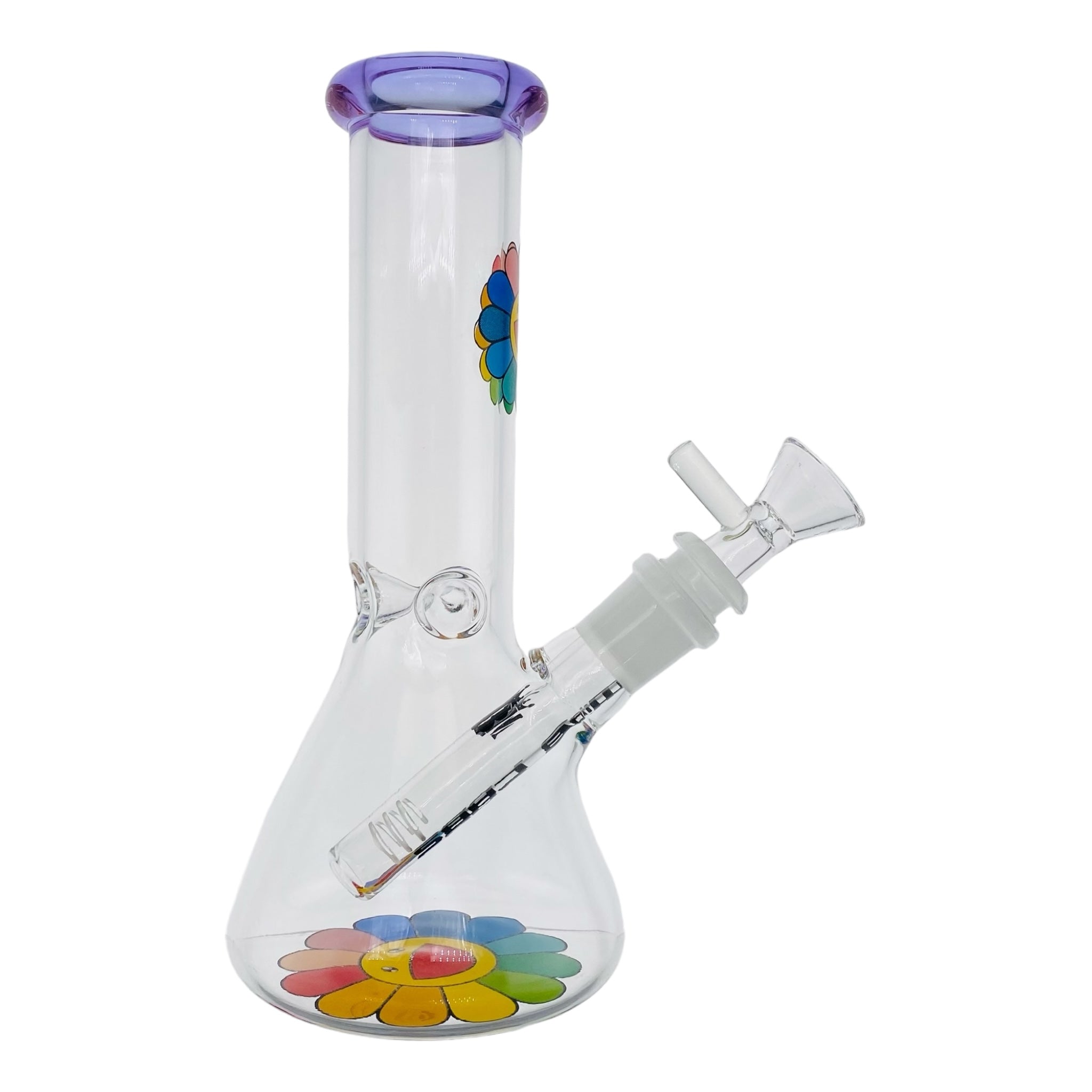 cute bong with a daisy flower with rainbow petals