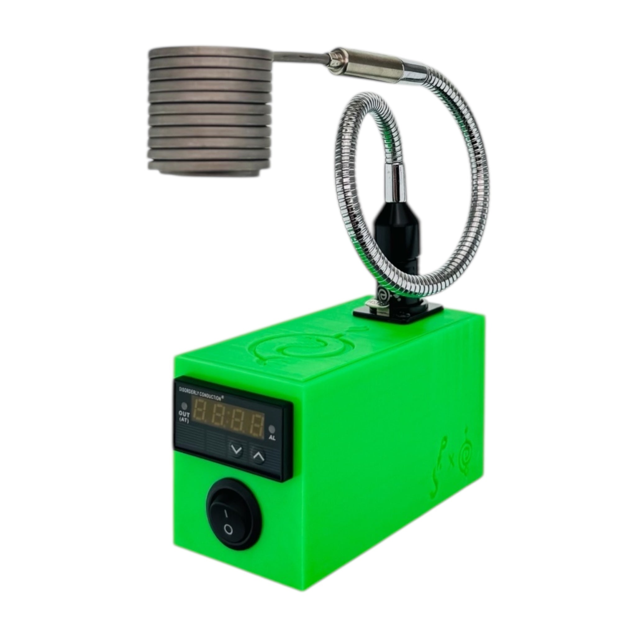 Disorderly Conduction Enail - DC Heat Station E-Nail 3D Printed Controller With V2 XXL Slurper Cobra Coil - Neon Green
