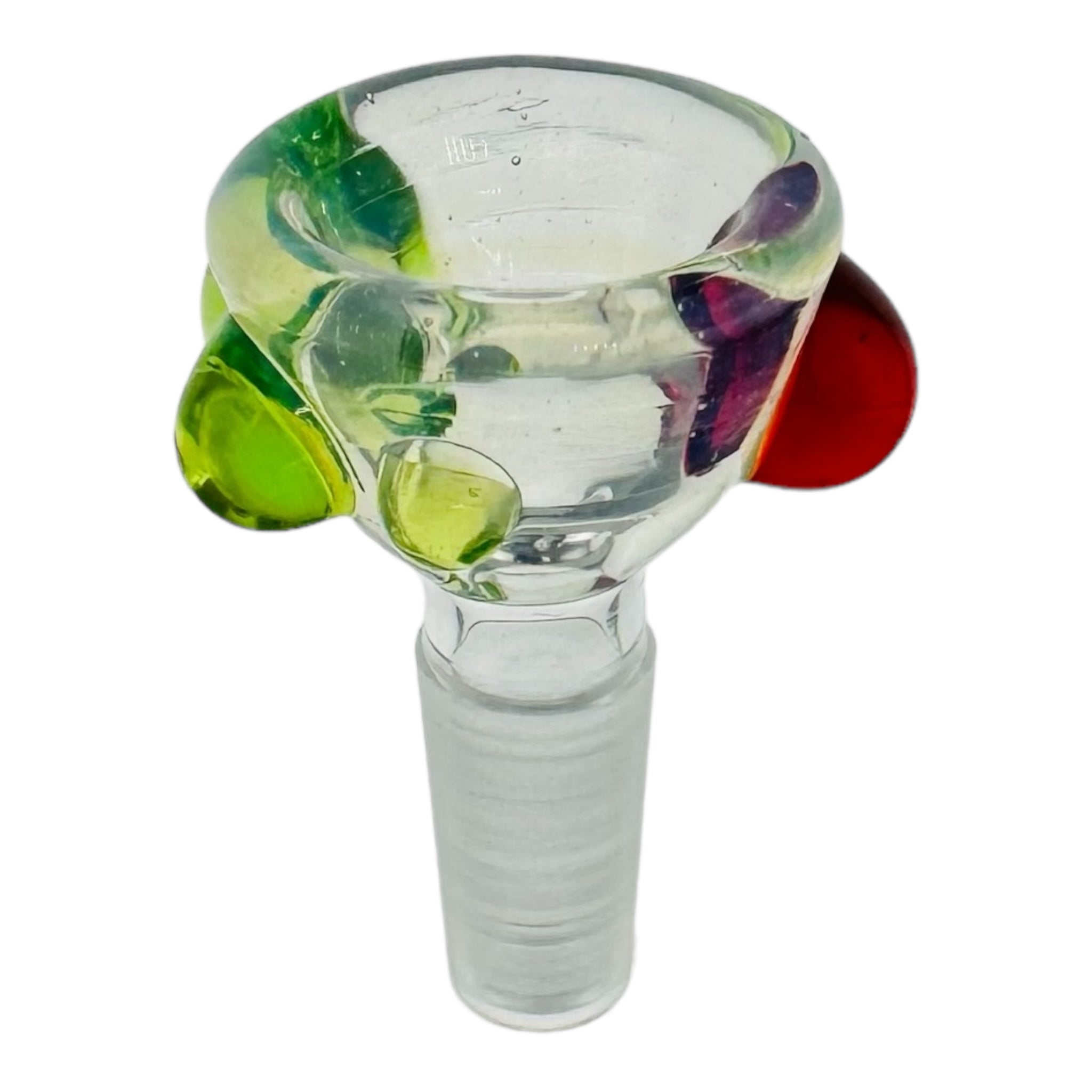 Arko Glass 10mm Bong Bowl For Weed Clear Mystic Bowl With Green And Red Dots
