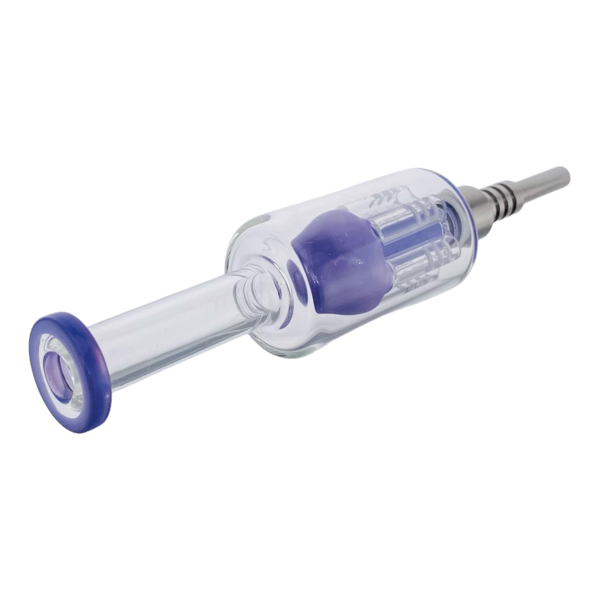 Purple Nectar Collector With Tree Perc And Threaded Metal Tip
