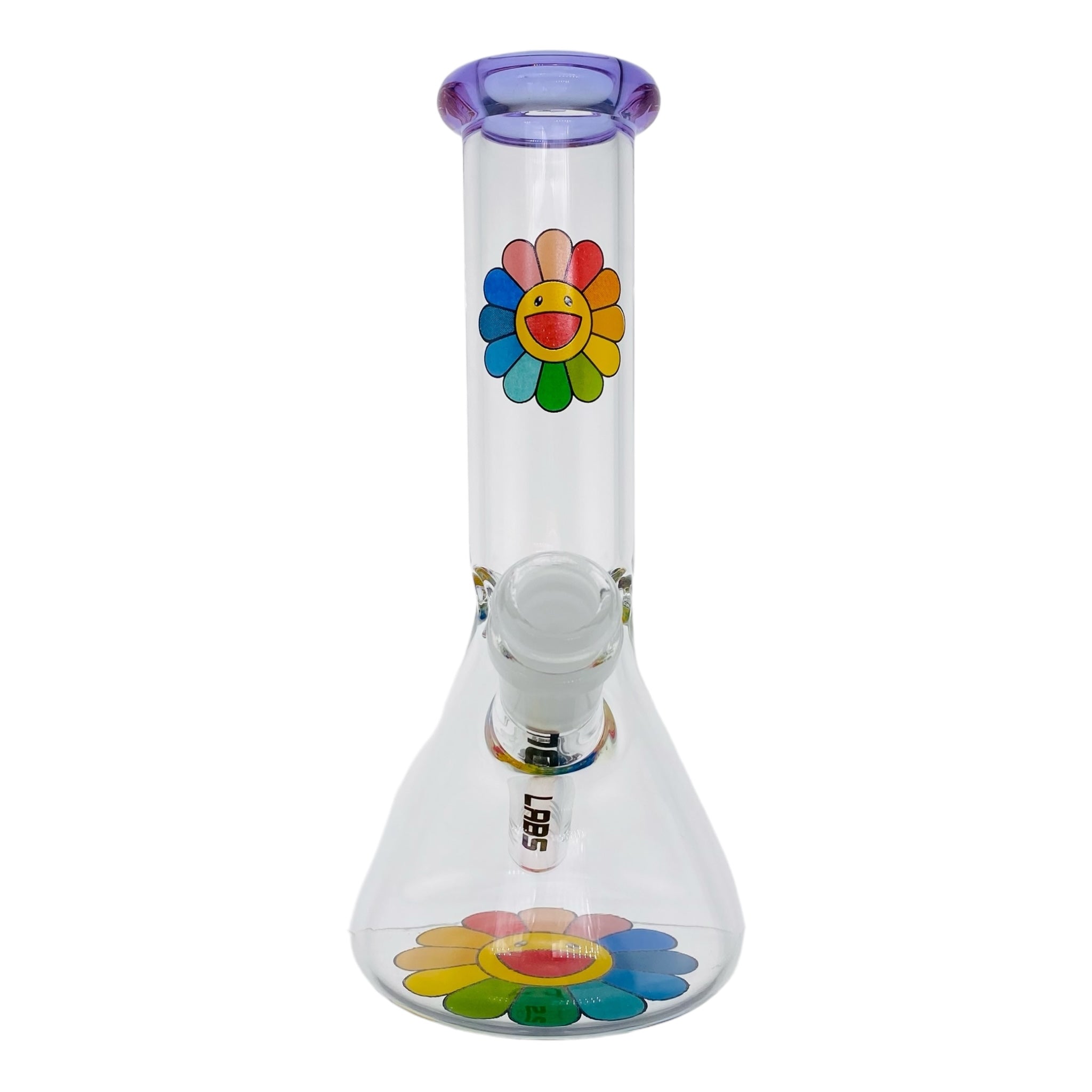 cute bong with a daisy flower with rainbow petals