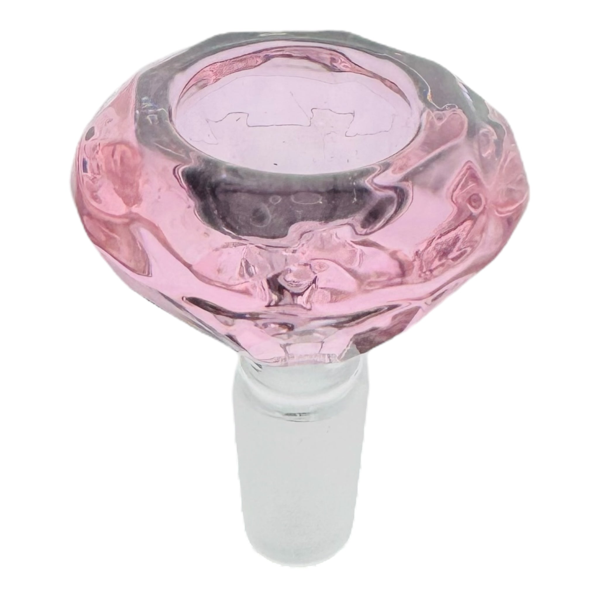 pink 14mm Bong Bowl Faceted Diamond Glass Bong Bowl Piece for sale