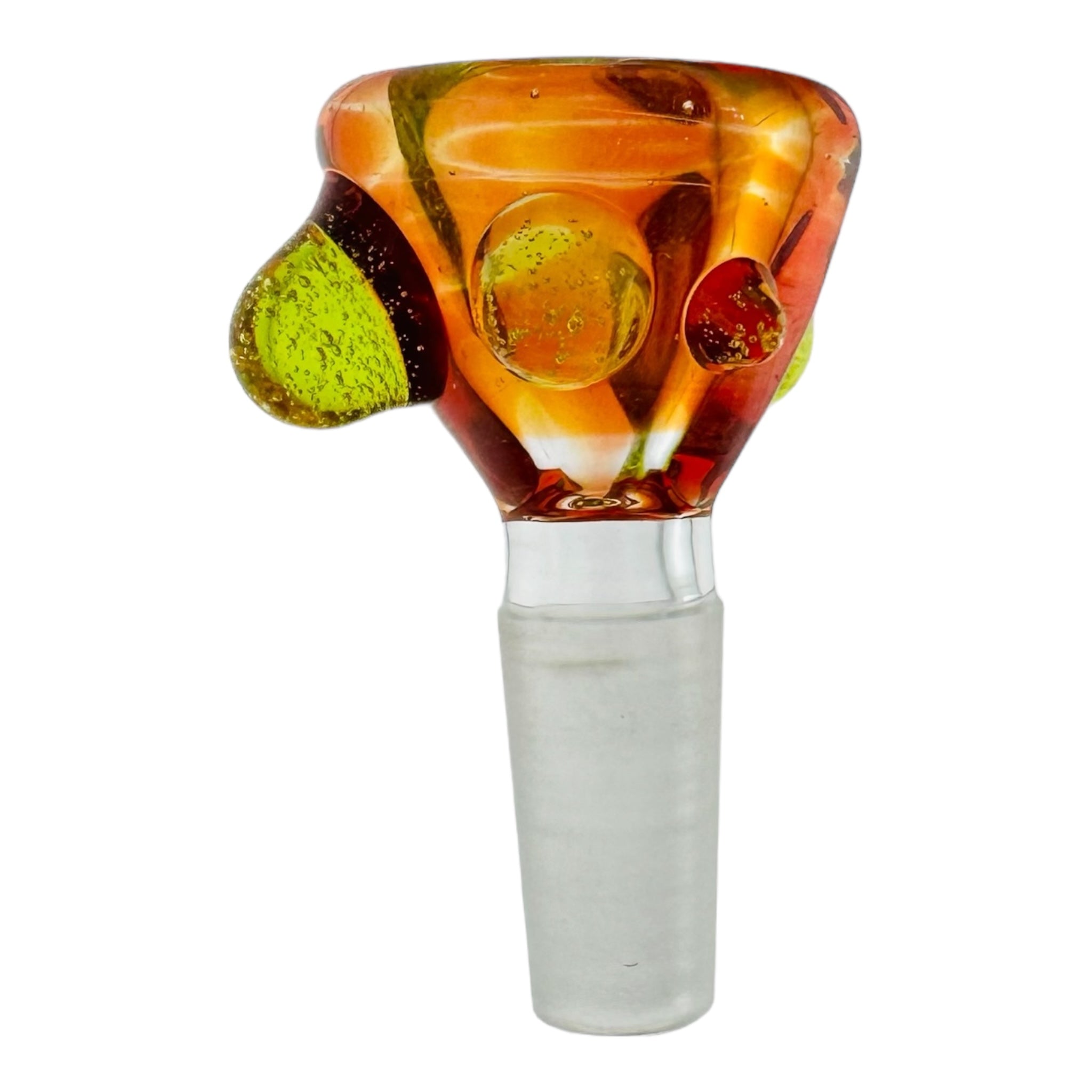 Arko Glass 10mm Bong Bowl For Weed Lava Red Bowl With Hatorade Green Dots