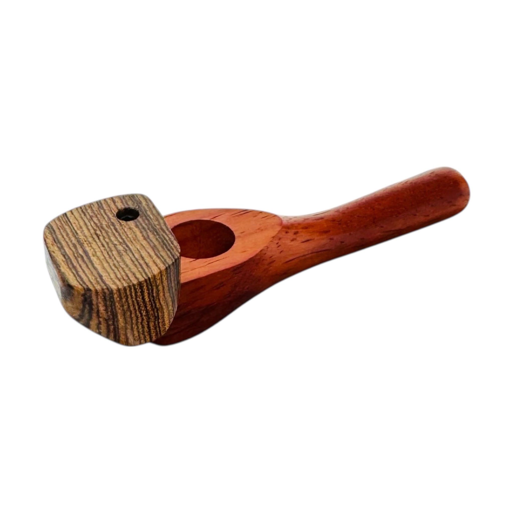 Wood Hand Pipe - 4.75" Hand Pipe With Swiveling Lid Cap