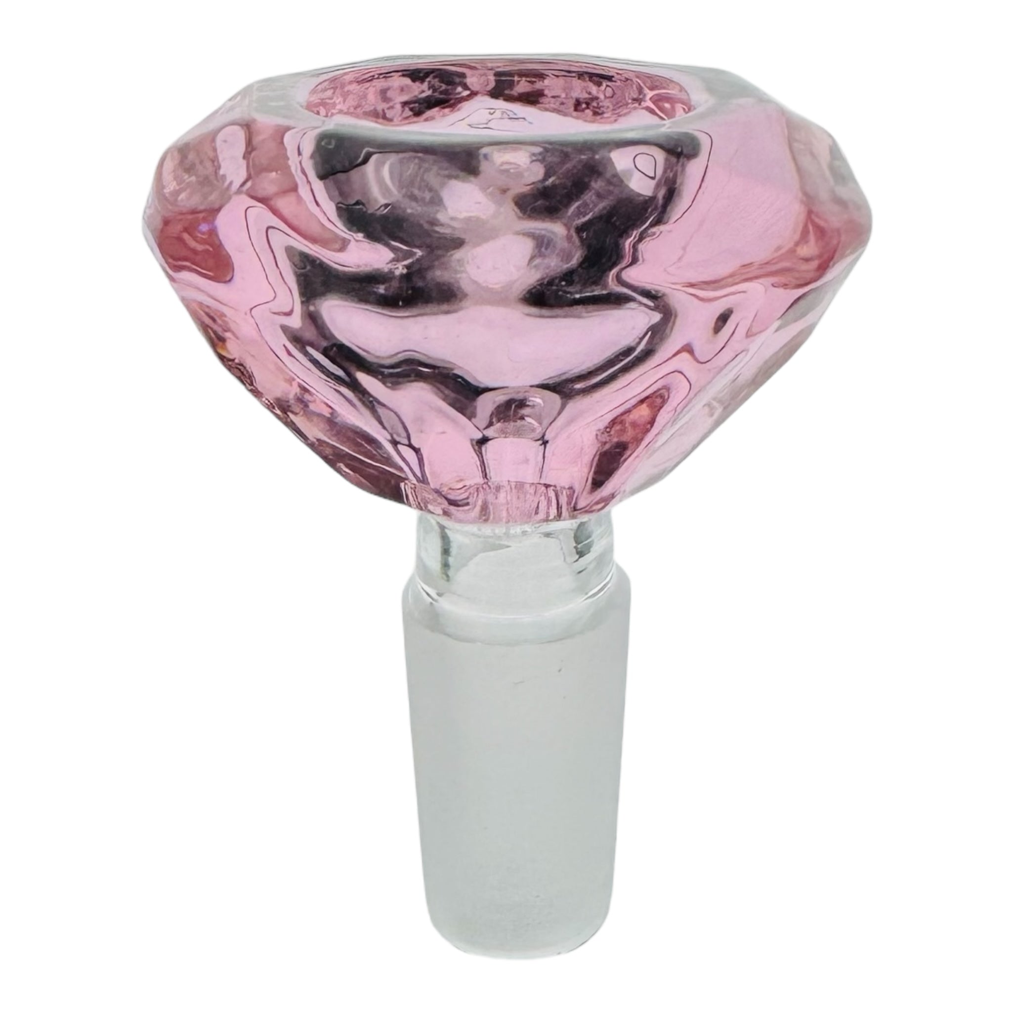 pink 14mm Bong Bowl Faceted Diamond Glass Bong Bowl Piece for sale