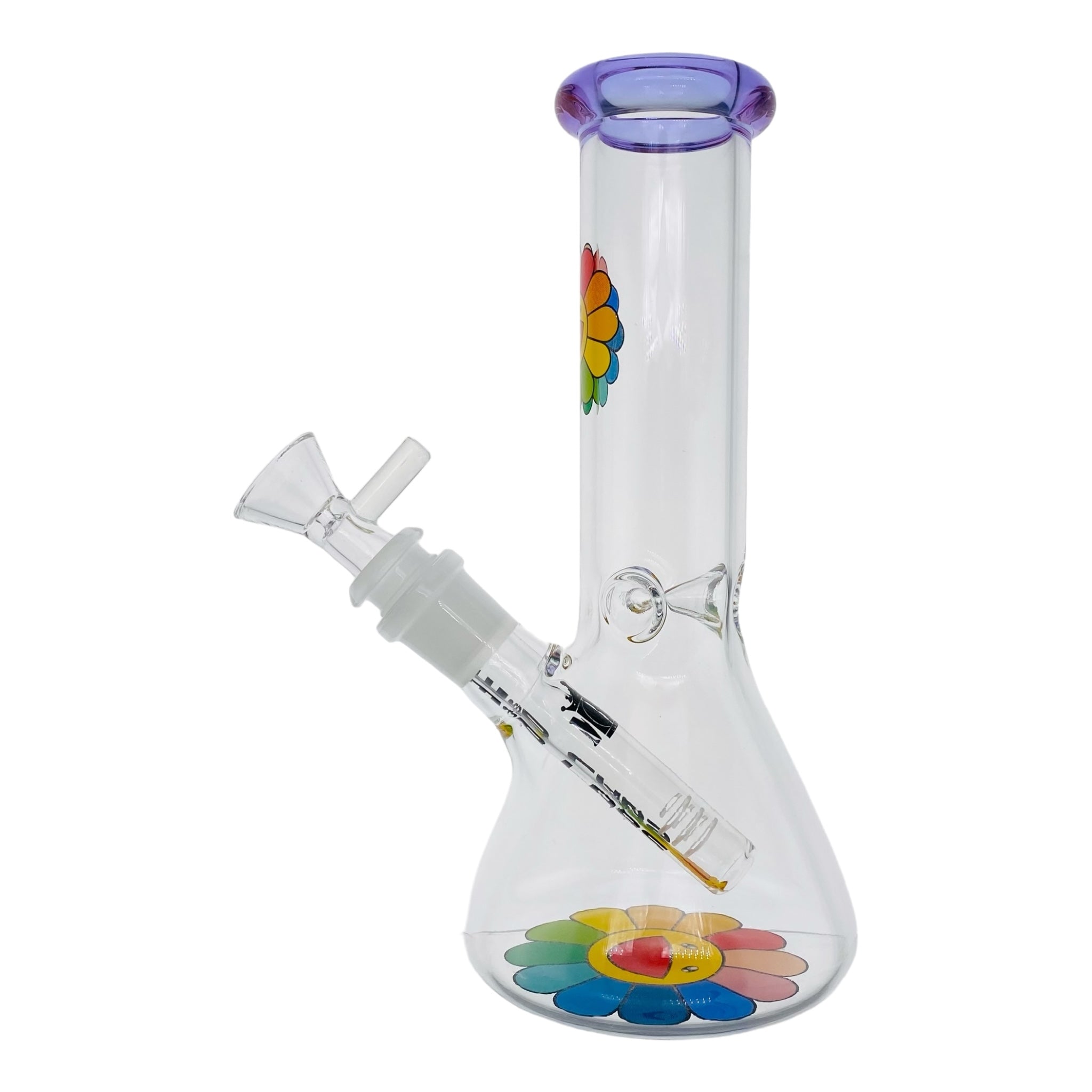 cute bong with a daisy flower with rainbow petals