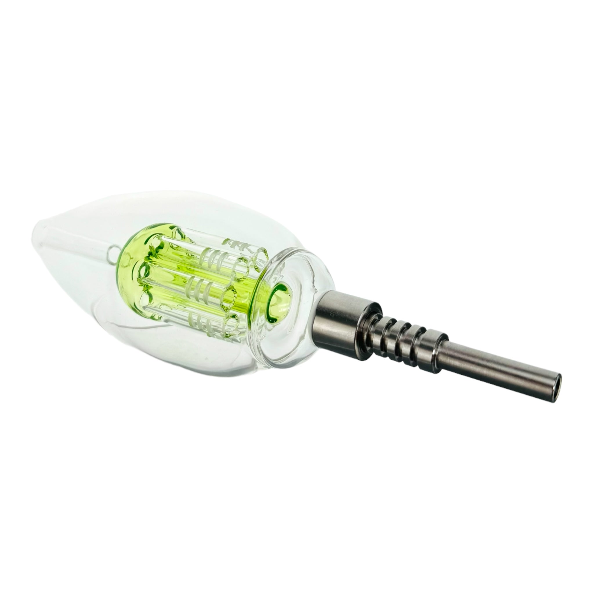 Green Egg Nectar Collector With Tree Perc And Threaded Metal Tip